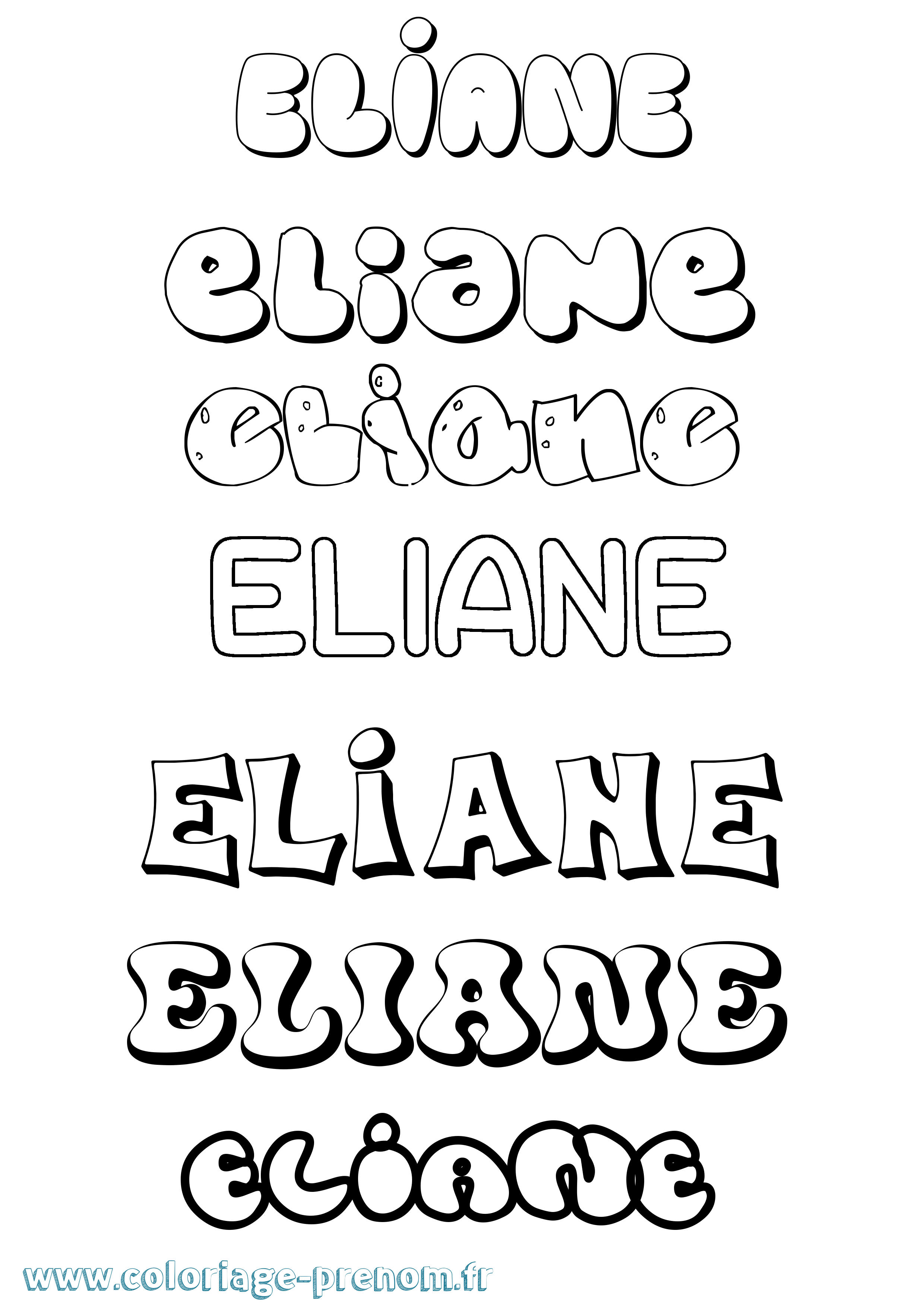 Coloriage Eliane Coloriage prénom Eliane