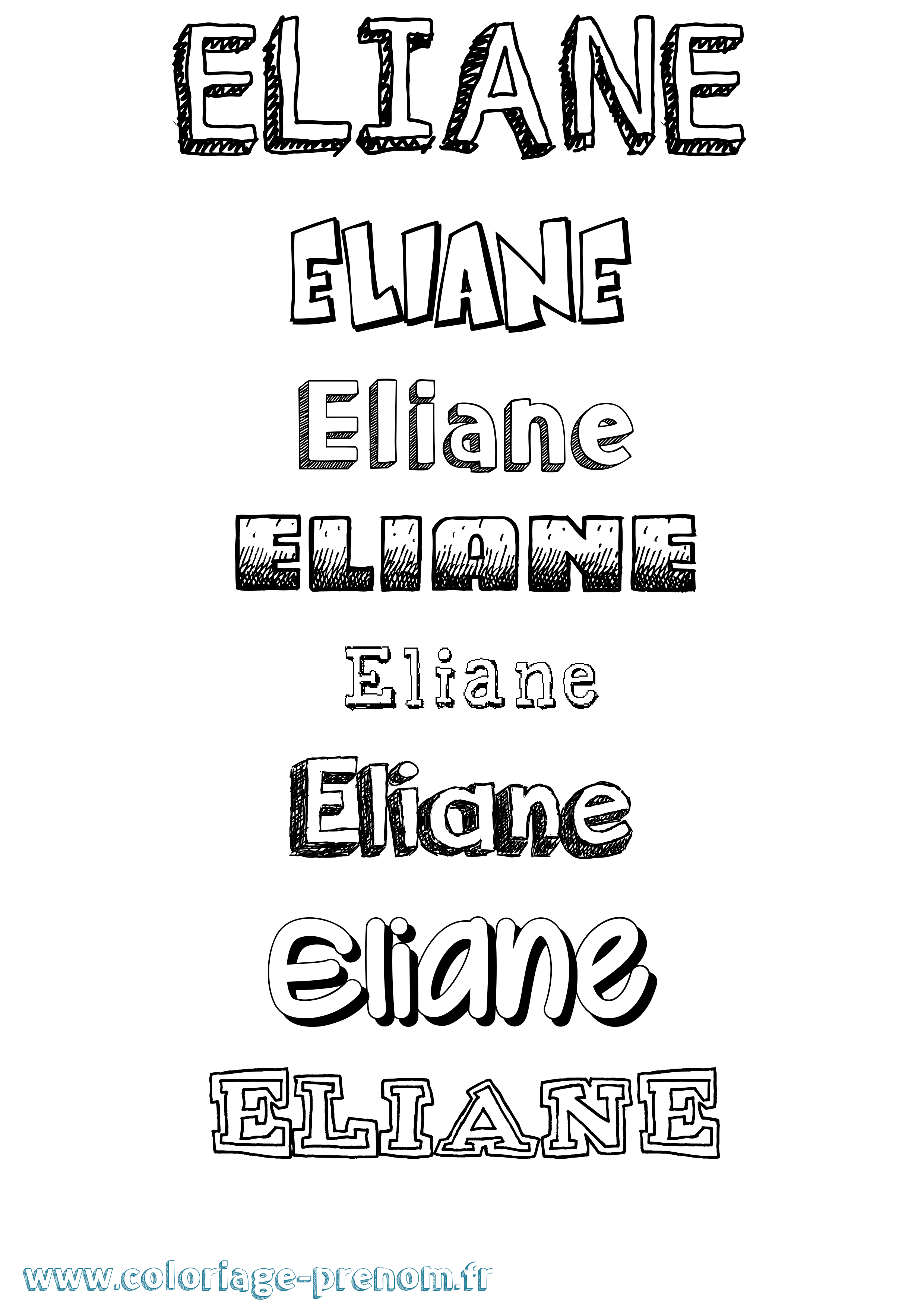 Coloriage Eliane Coloriage prénom Eliane