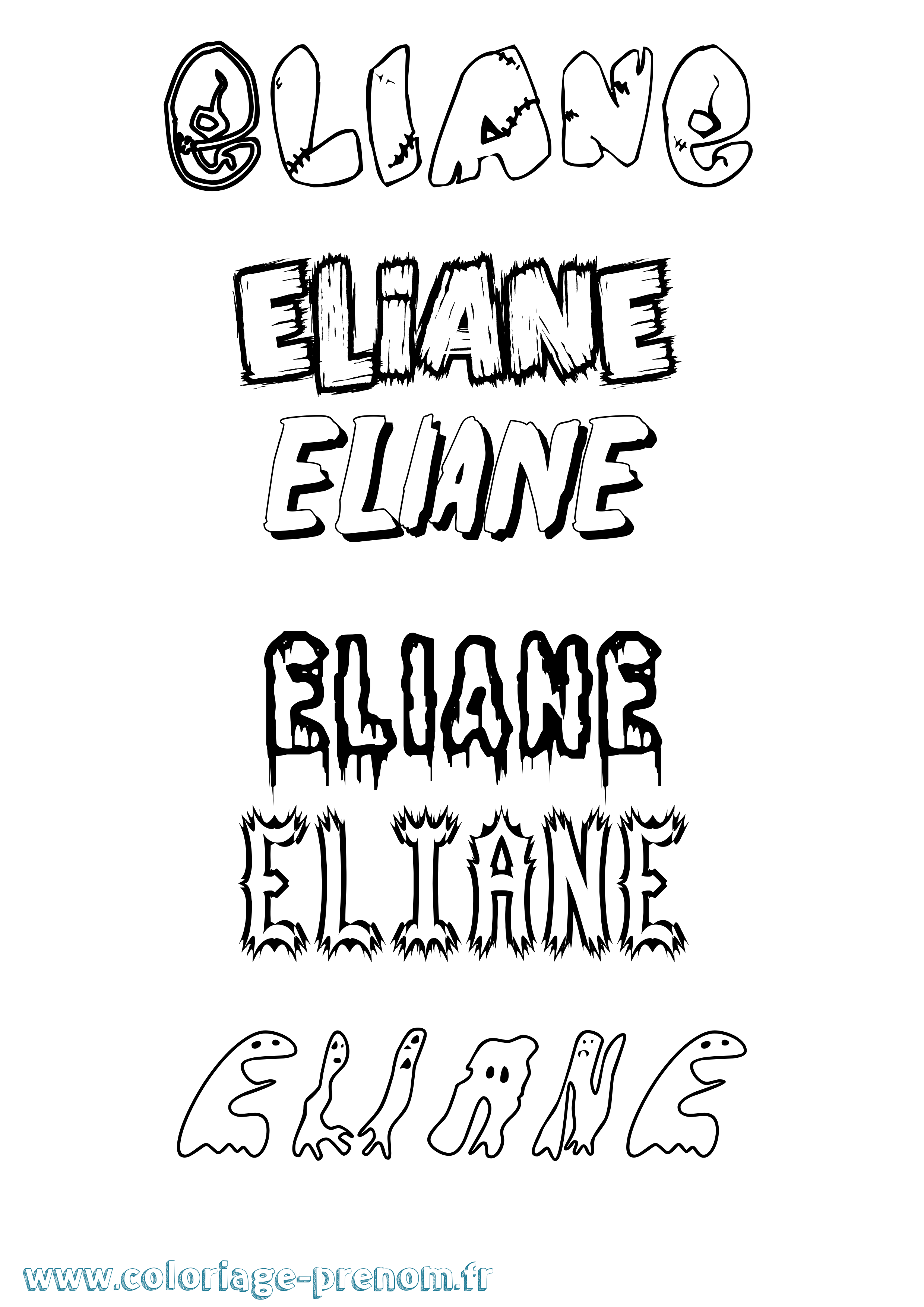 Coloriage Eliane Coloriage prénom Eliane