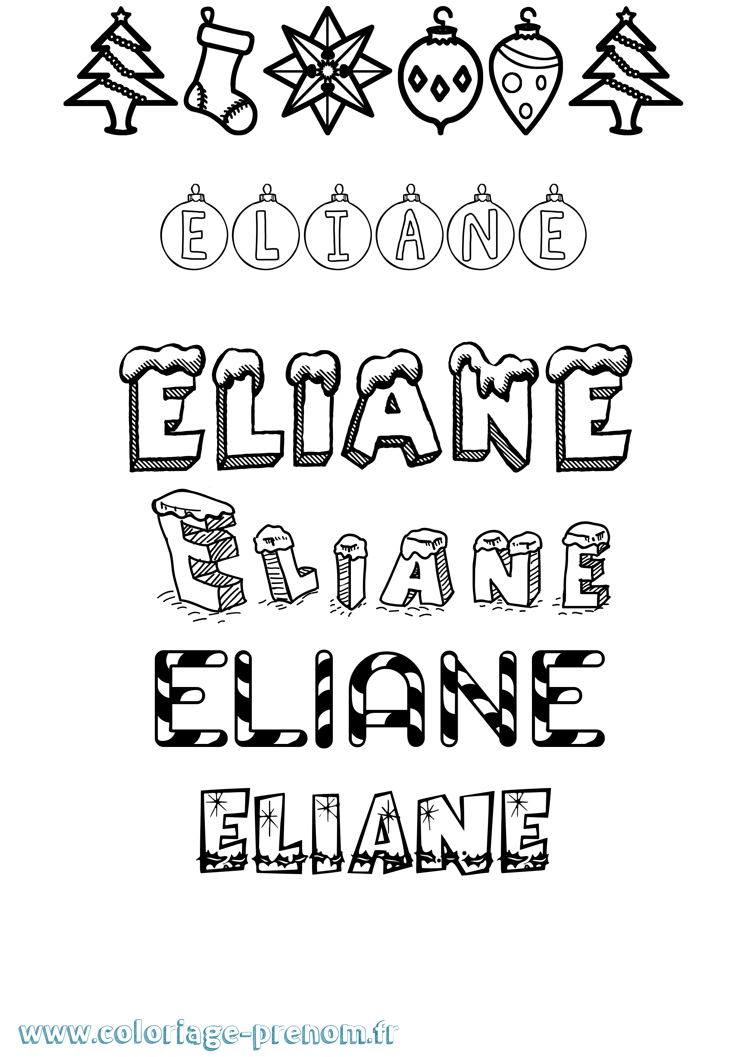Coloriage Eliane Coloriage prénom Eliane