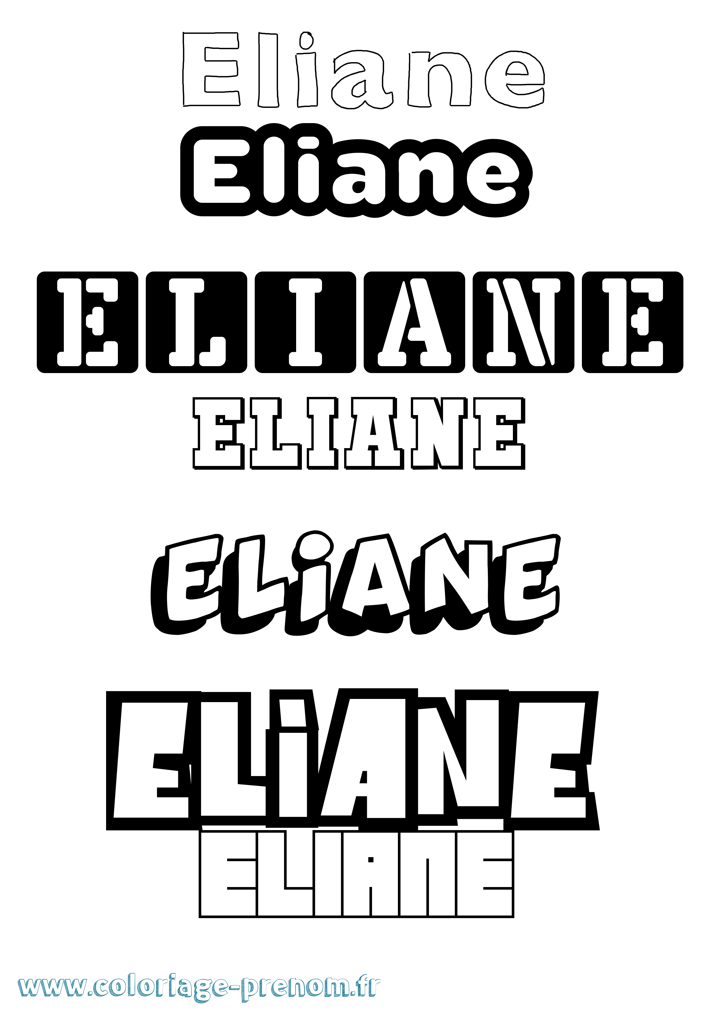 Coloriage Eliane Coloriage prénom Eliane