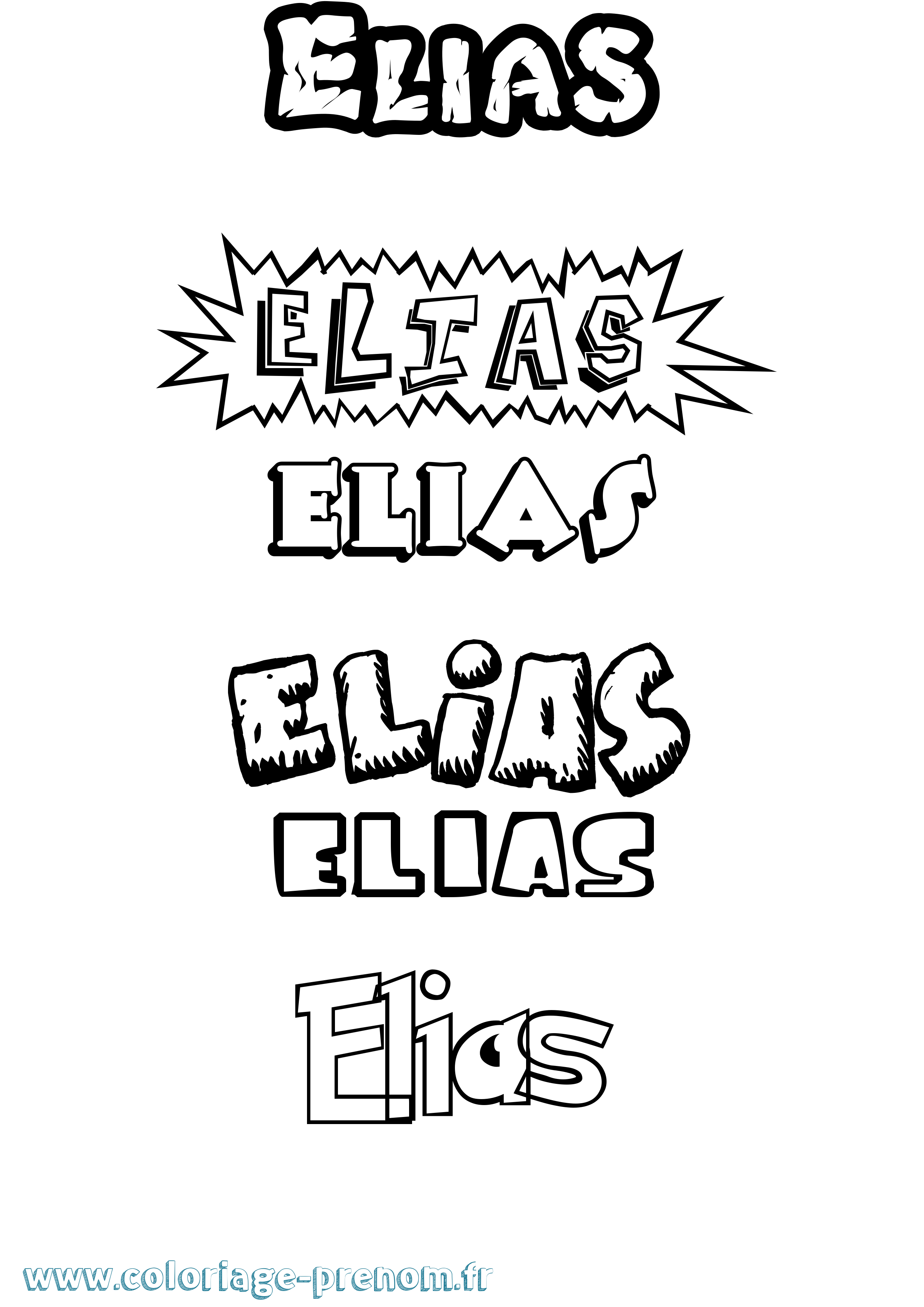 Coloriage prénom Elias Dessin Animé