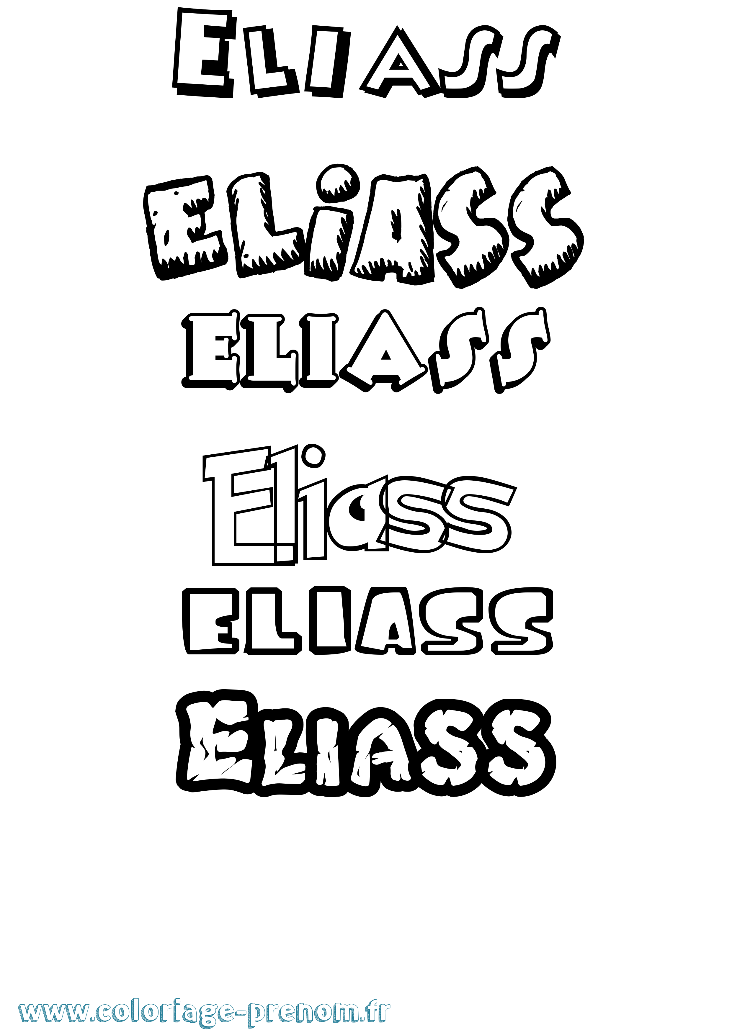 Coloriage Eliass Dessin Animé Coloriage prénom Eliass Dessin Animé