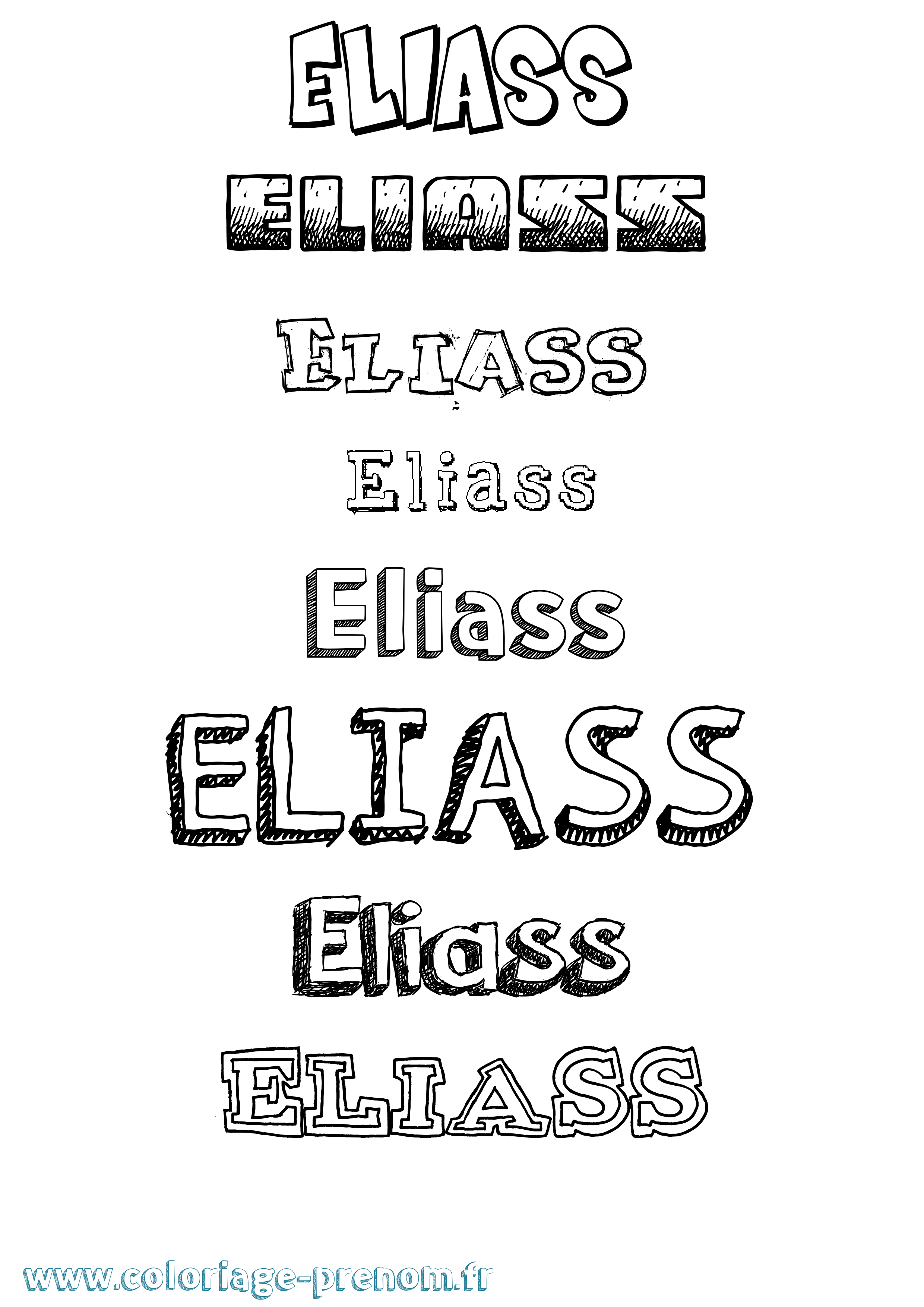 Coloriage Eliass Dessiné Coloriage prénom Eliass Dessiné