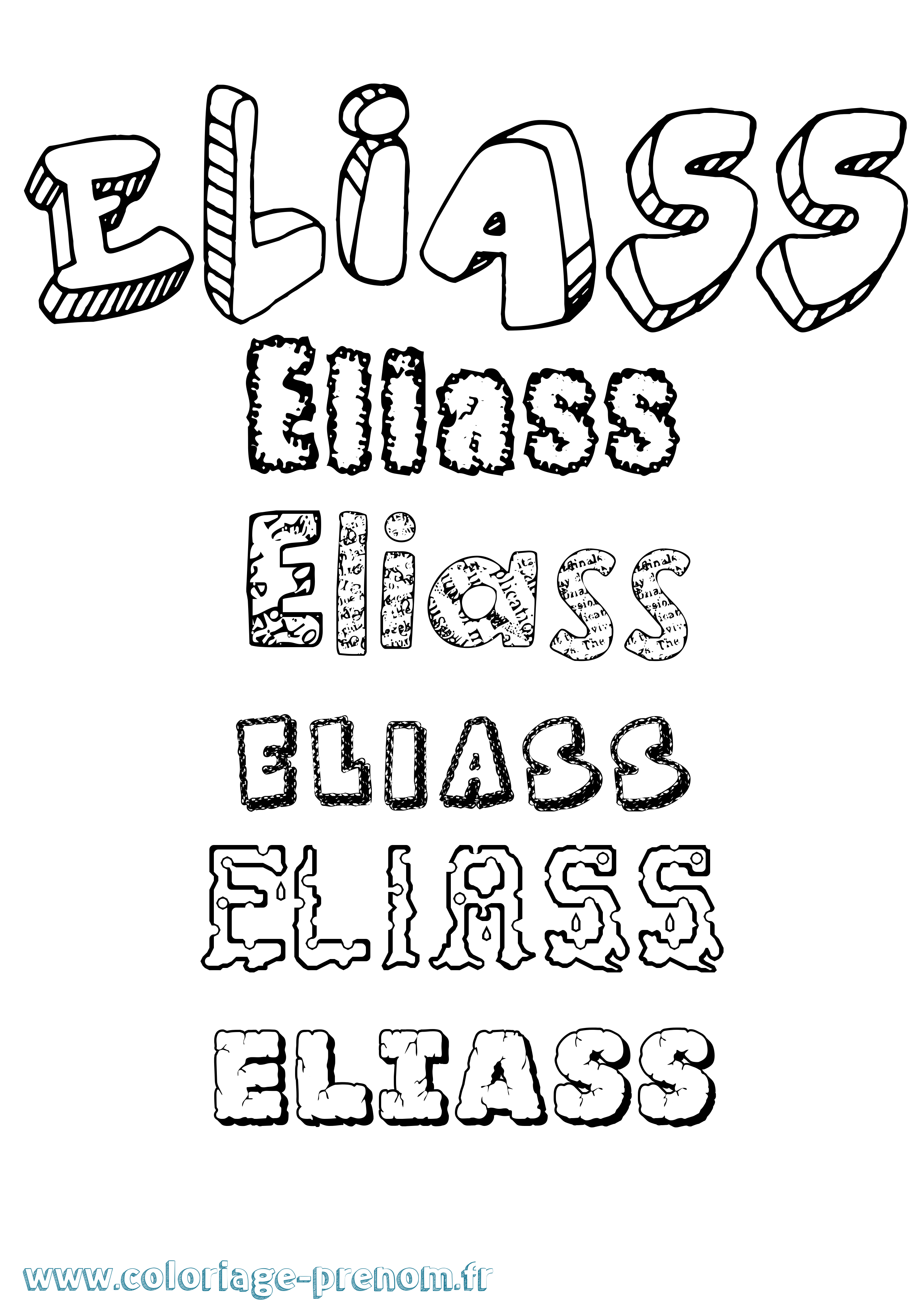 Coloriage Eliass Destructuré Coloriage prénom Eliass Destructuré