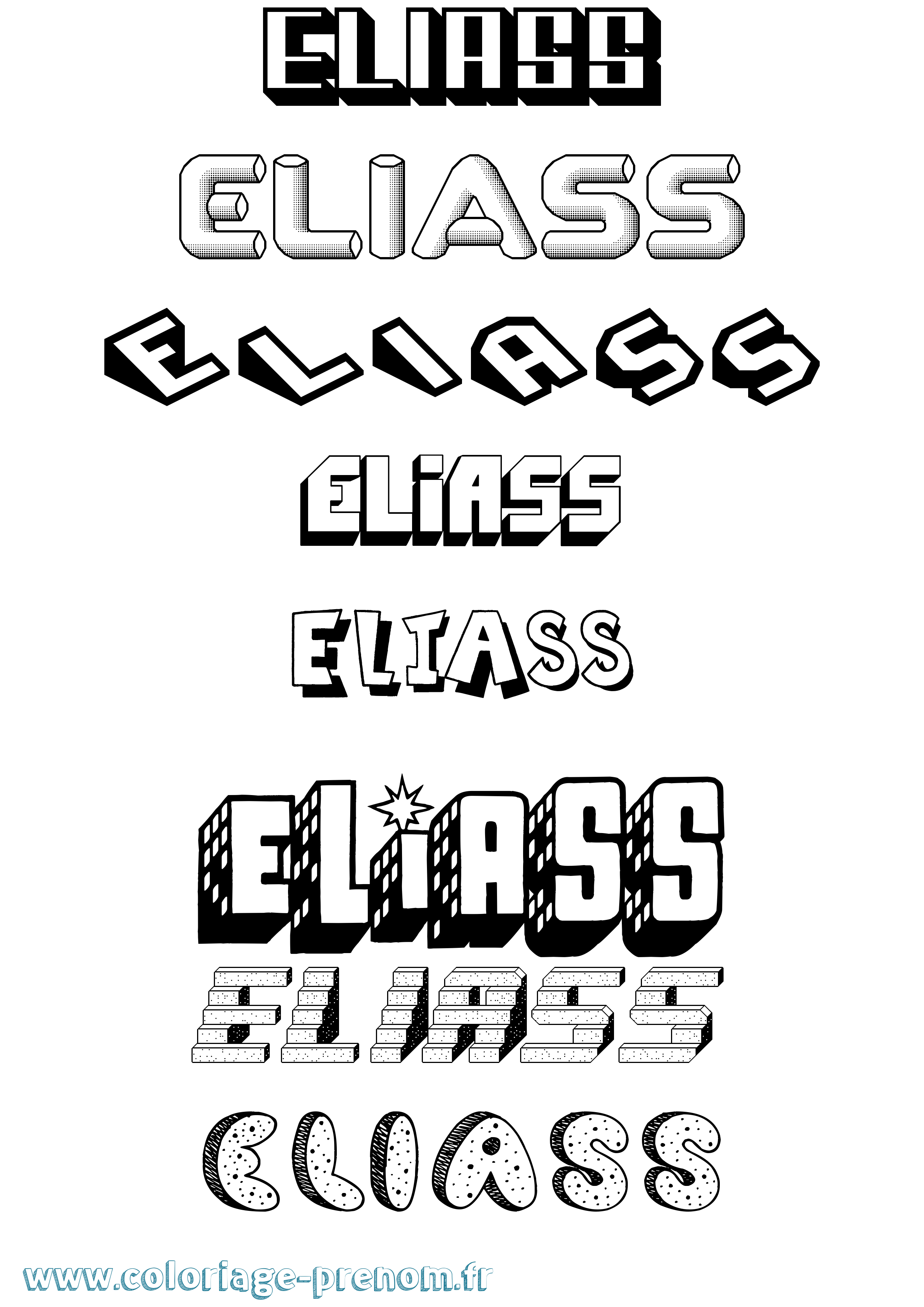 Coloriage Eliass Effet 3D Coloriage prénom Eliass Effet 3D