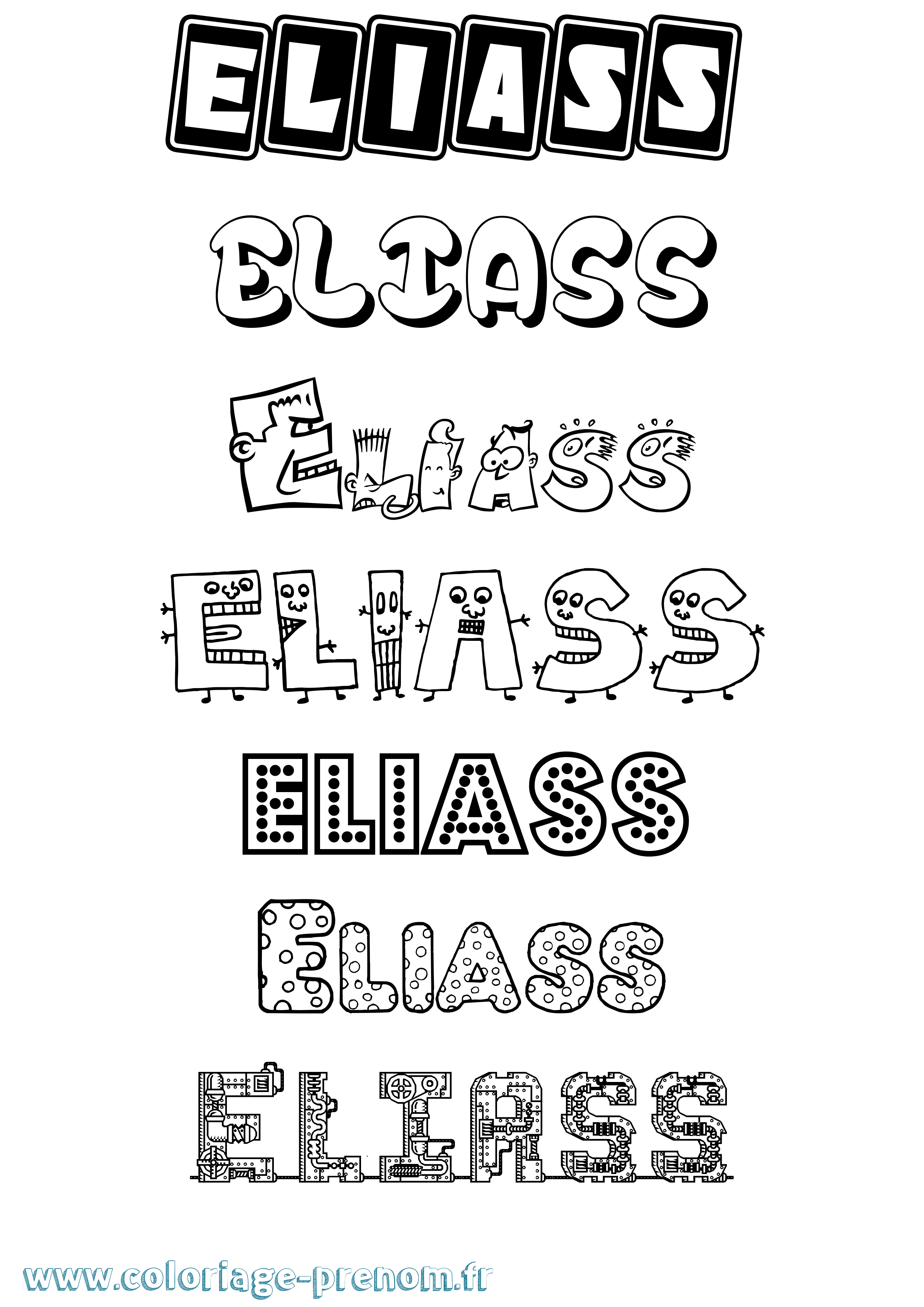 Coloriage Eliass Fun Coloriage prénom Eliass Fun