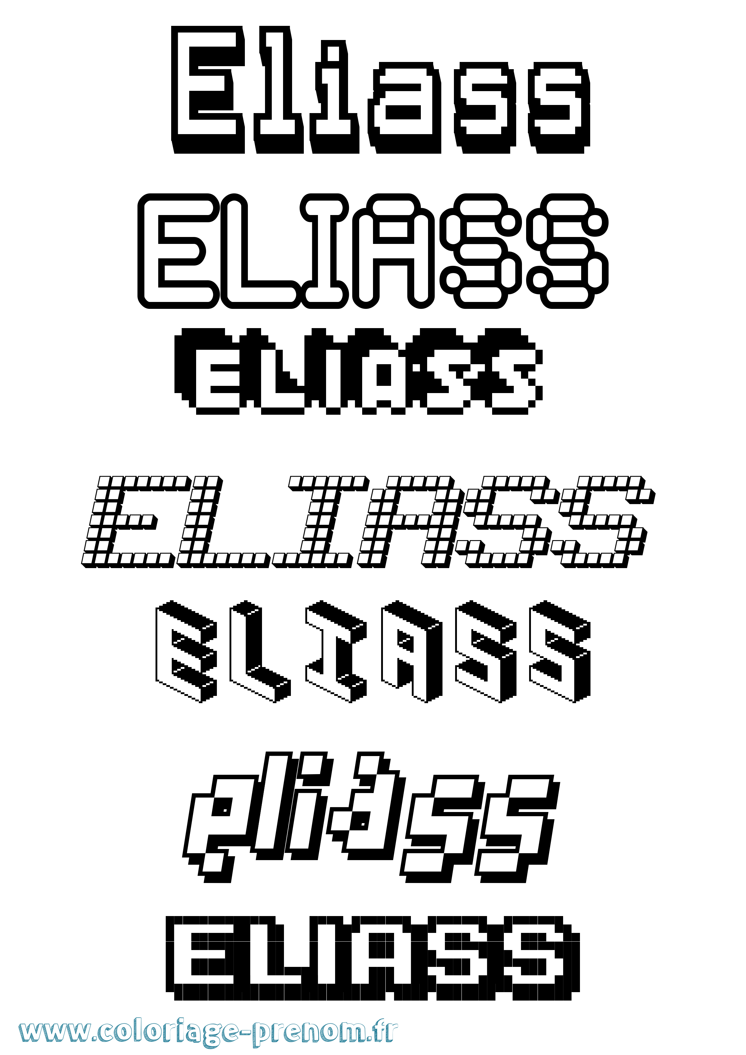 Coloriage Eliass Pixel Coloriage prénom Eliass Pixel
