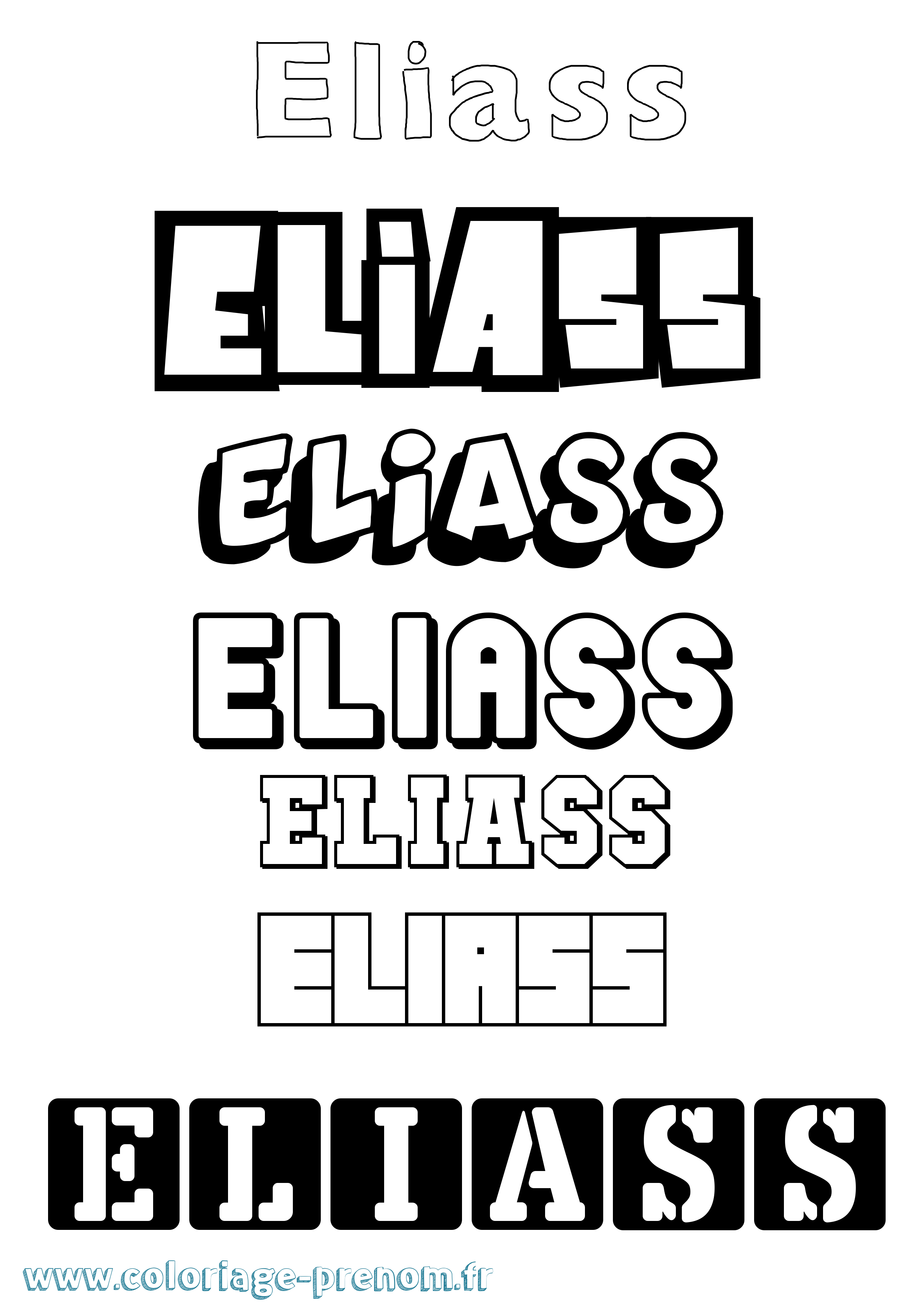 Coloriage Eliass Simple Coloriage prénom Eliass Simple