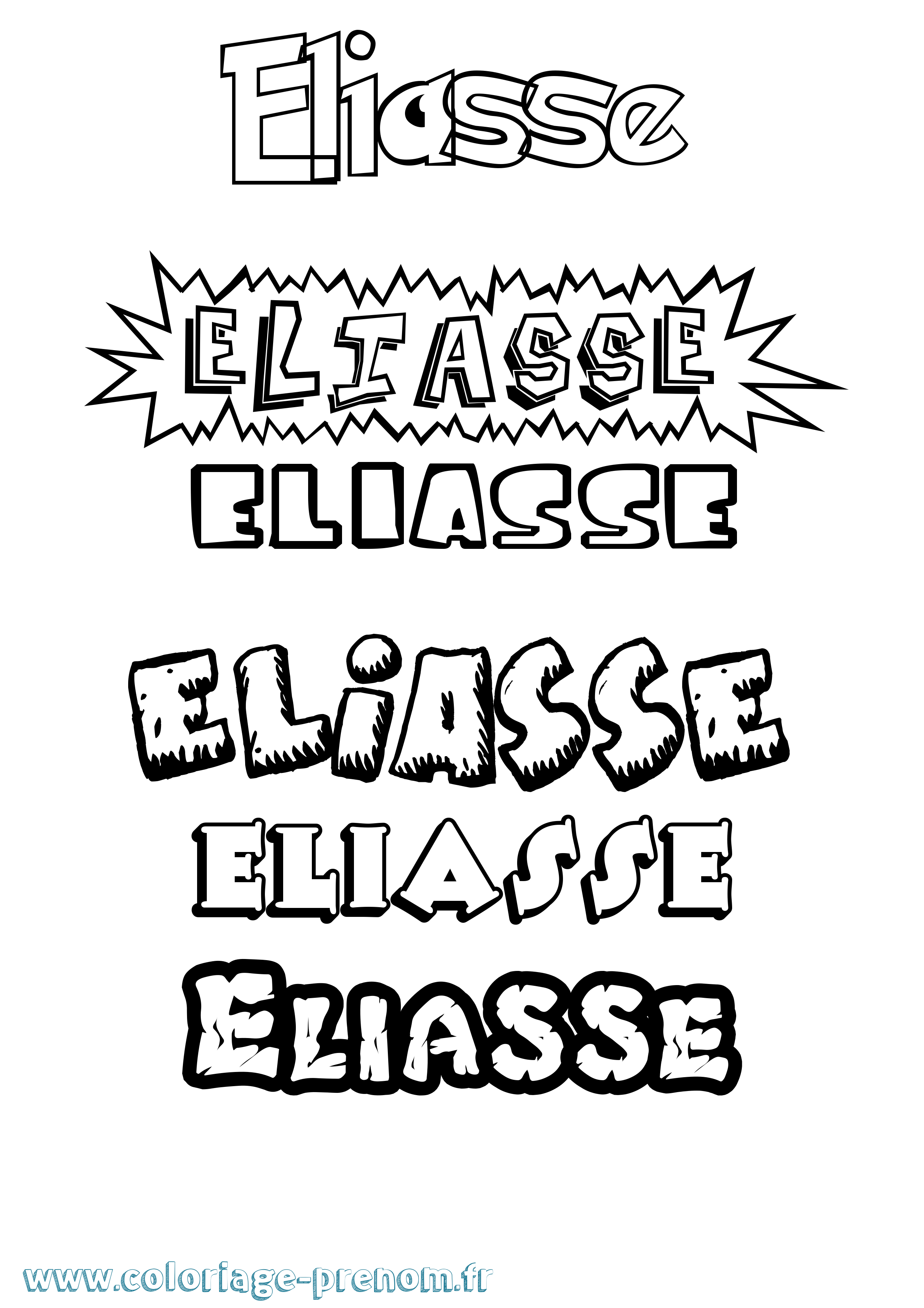 Coloriage prénom Eliasse Dessin Animé