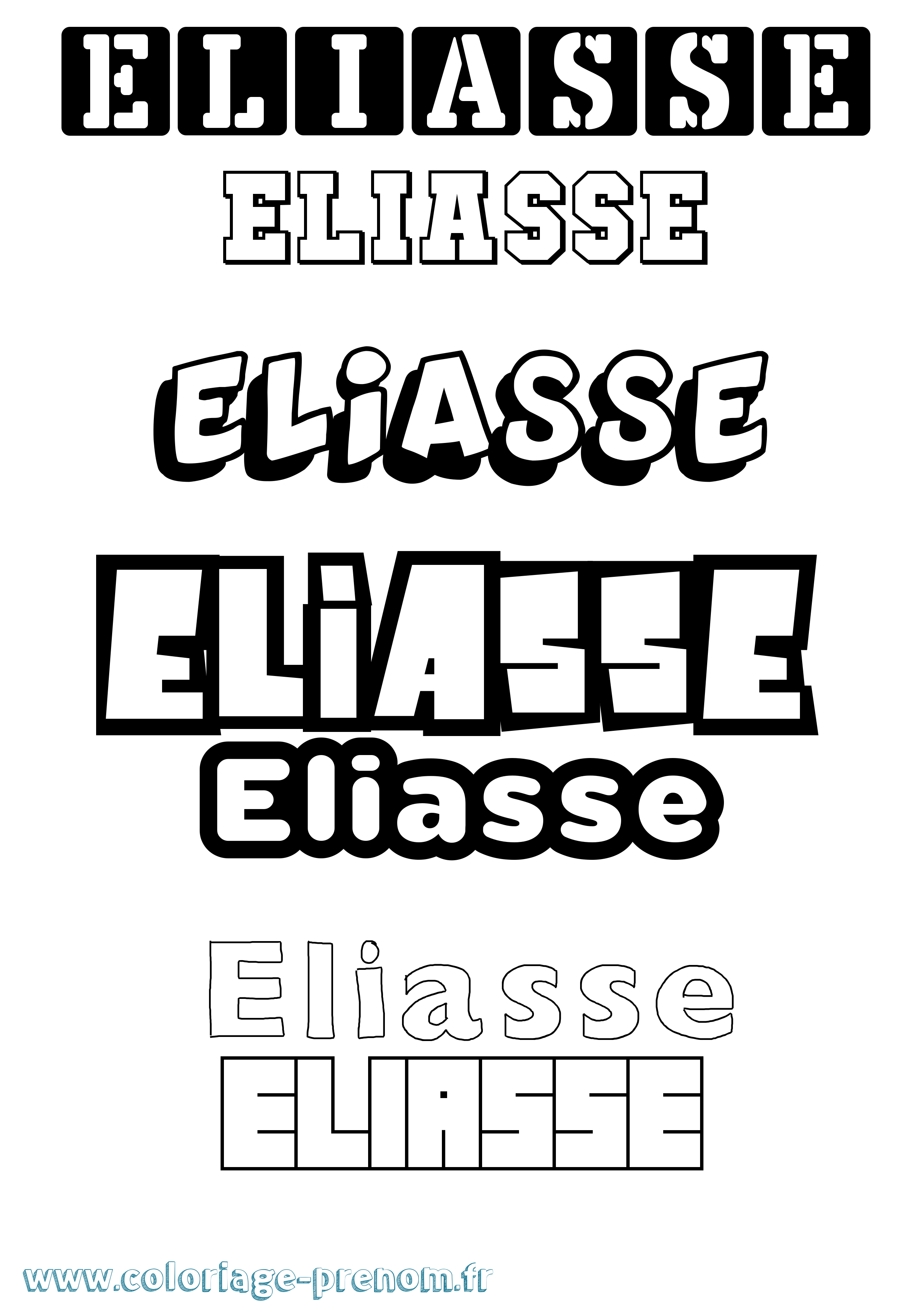 Coloriage prénom Eliasse Simple