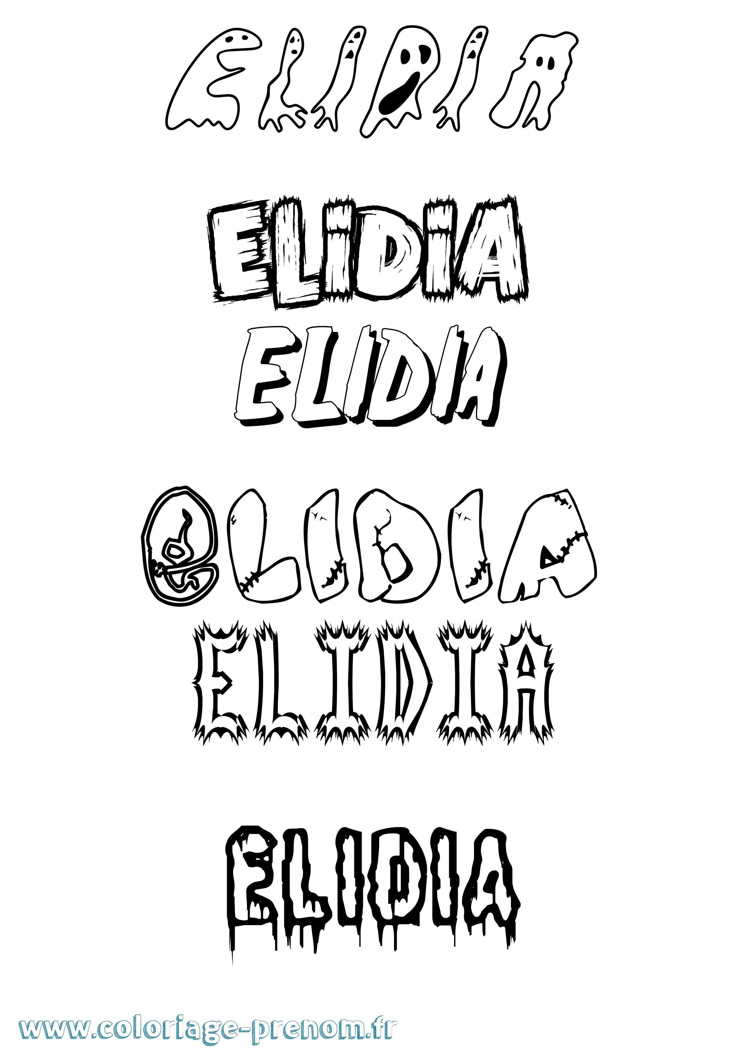 Coloriage prénom Elidia Frisson