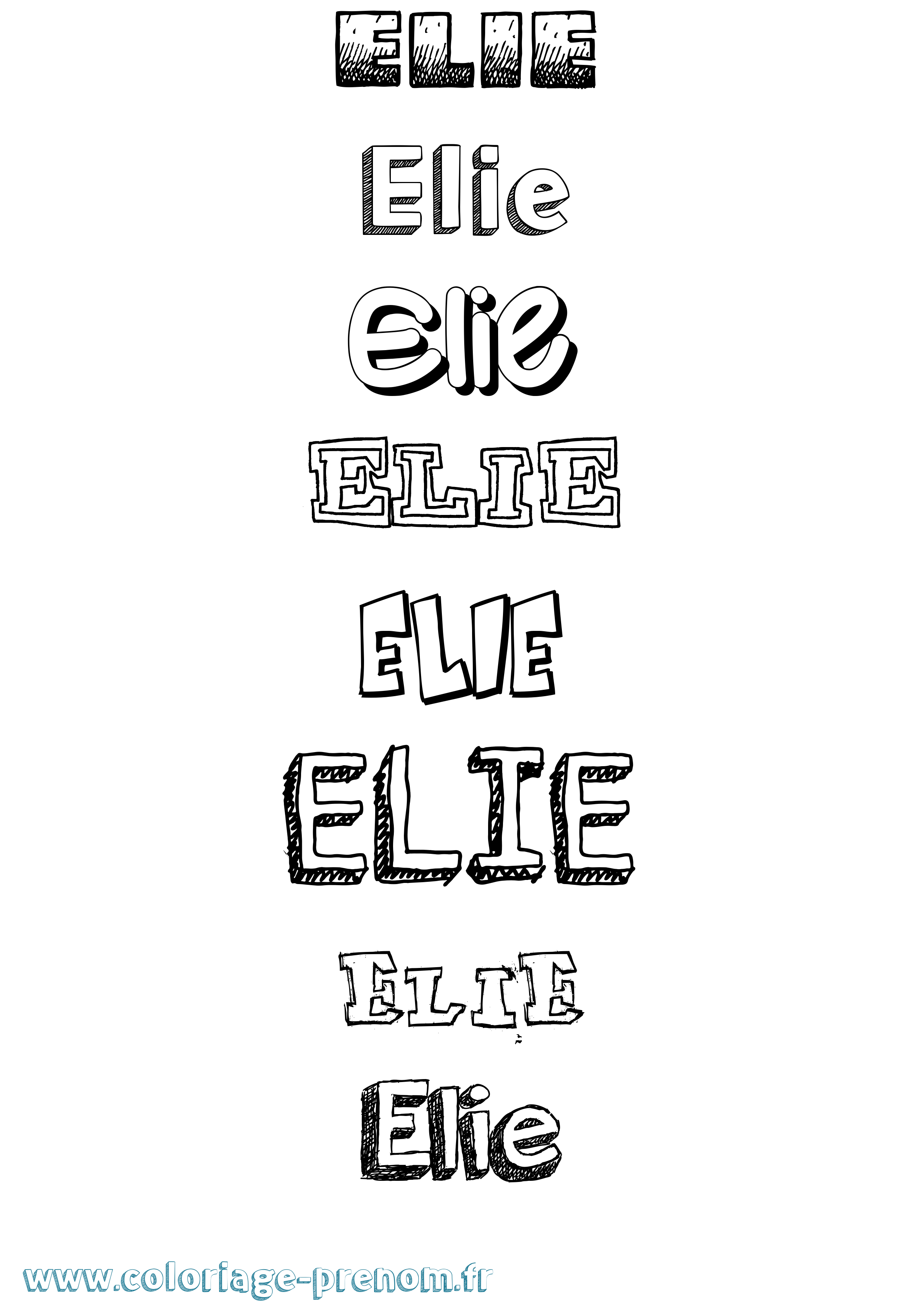 Coloriage prénom Elie