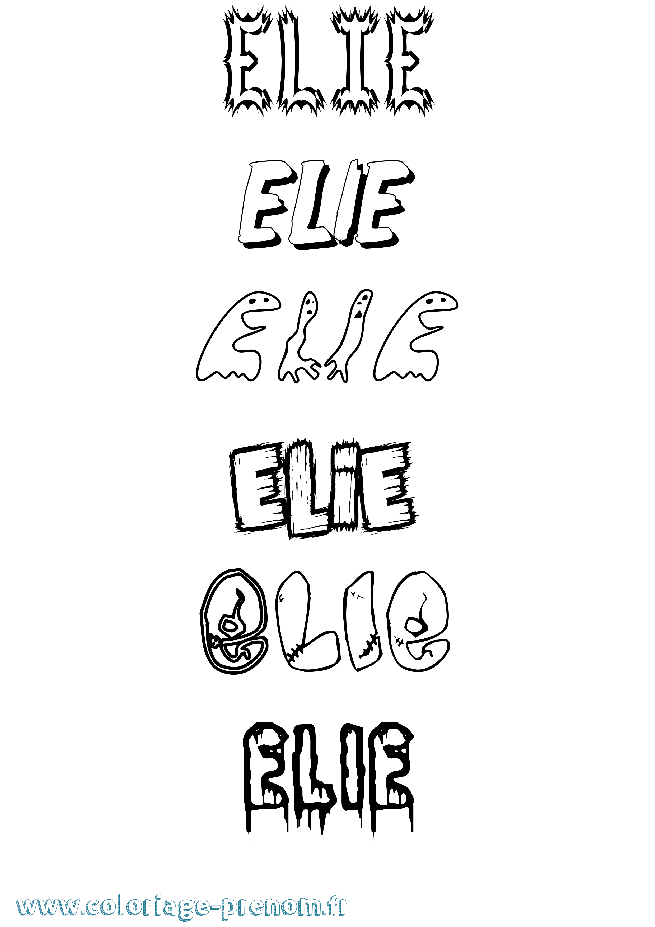 Coloriage prénom Elie Frisson