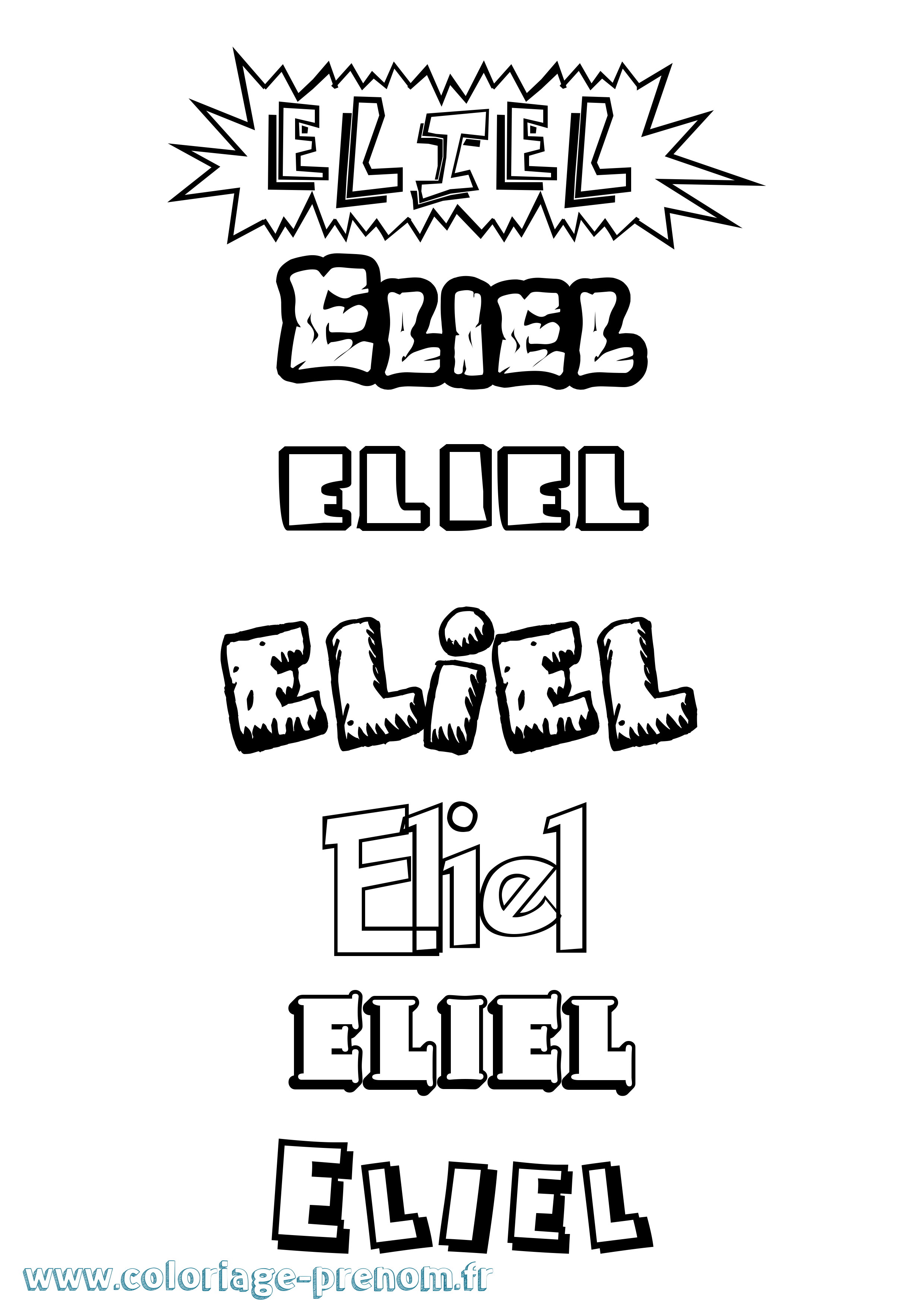 Coloriage prénom Eliel