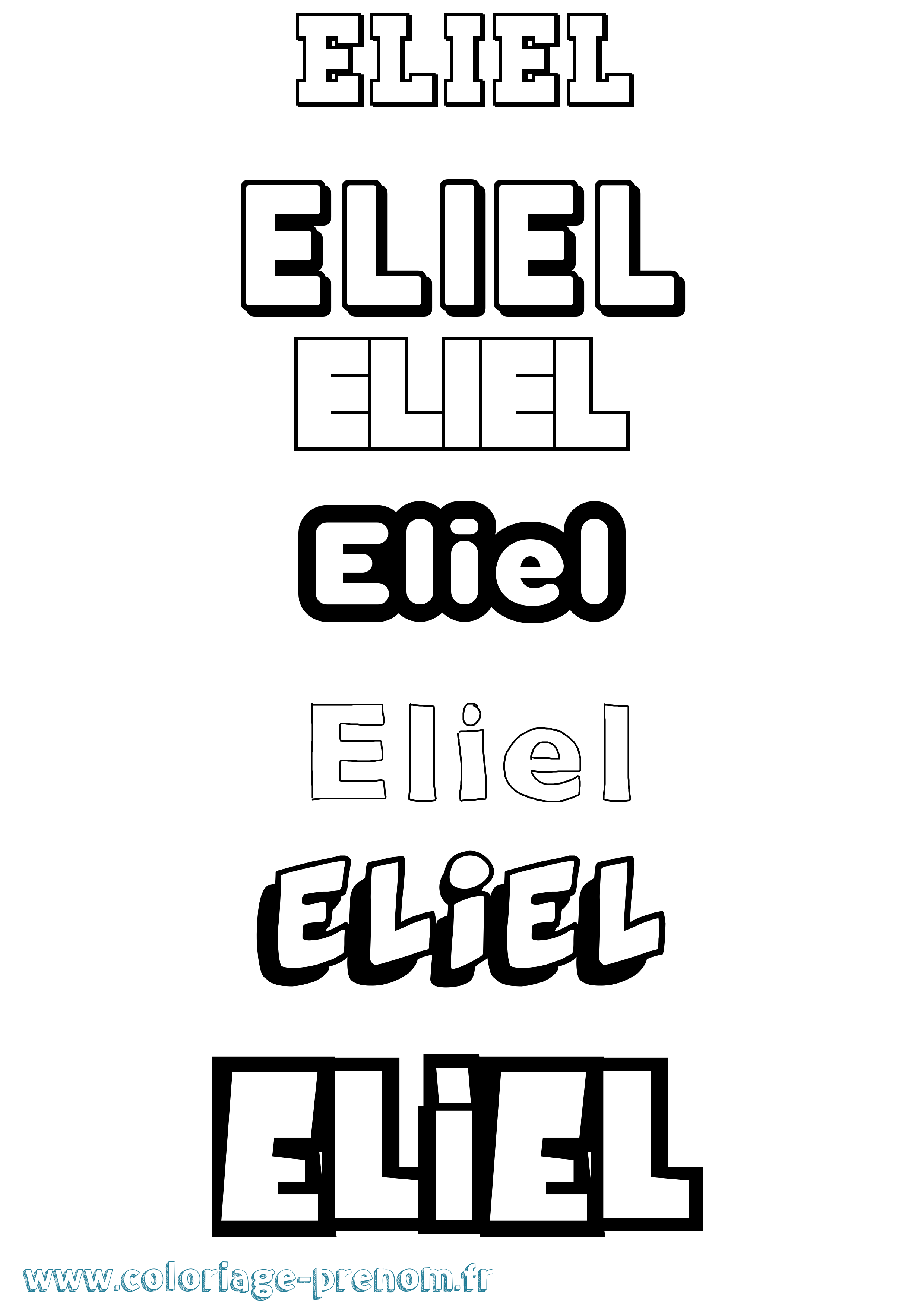 Coloriage prénom Eliel Simple