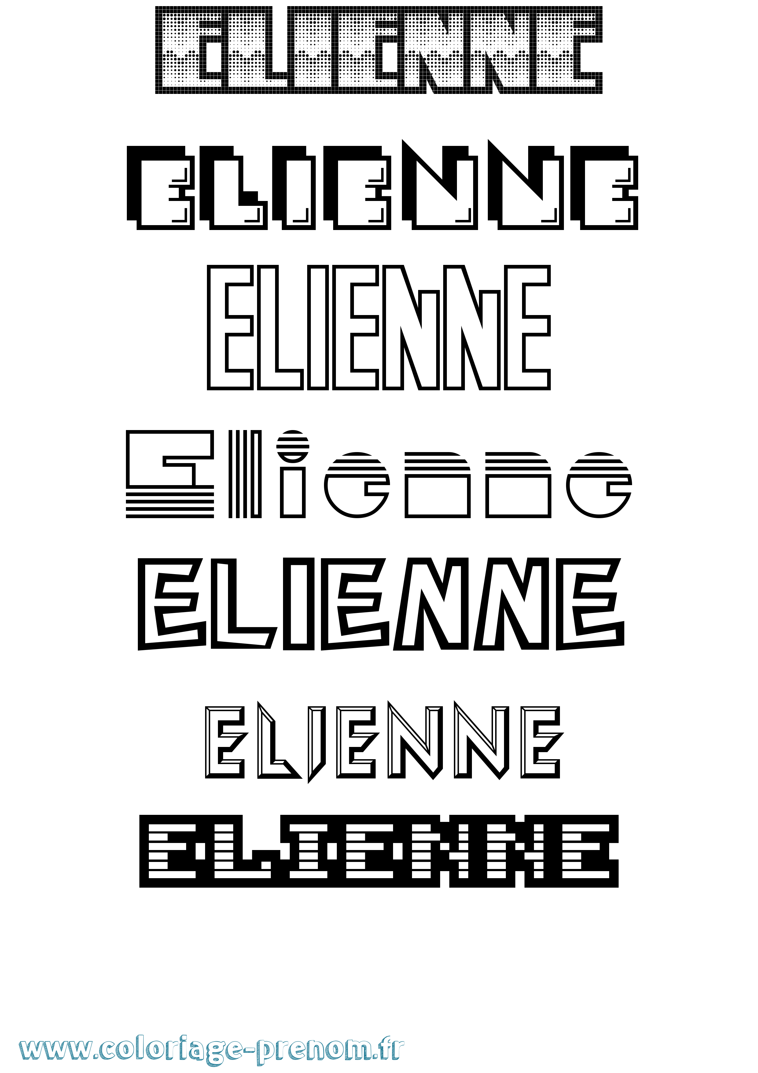Coloriage Elienne Jeux Vidéos Coloriage prénom Elienne Jeux Vidéos