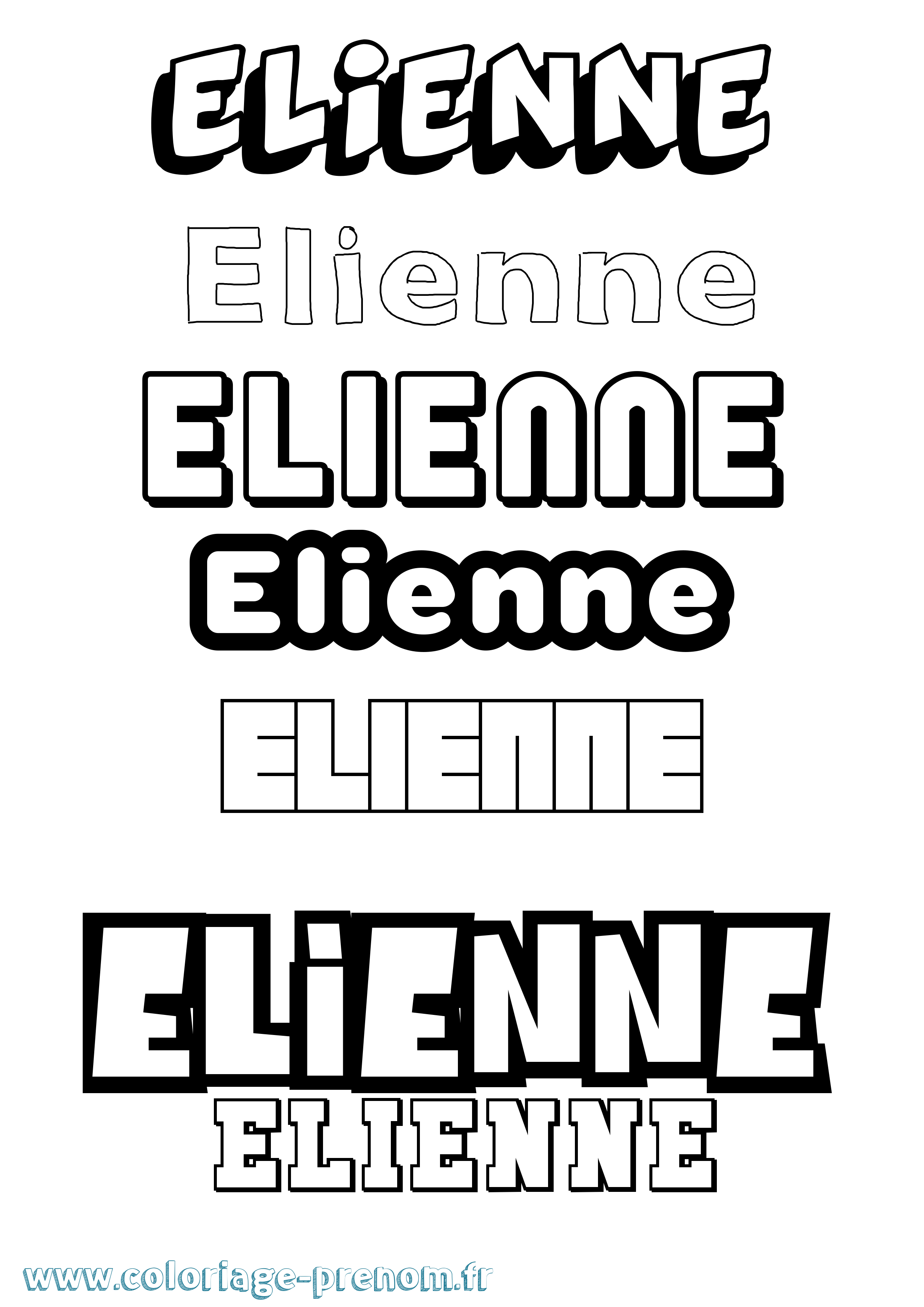 Coloriage Elienne Simple Coloriage prénom Elienne Simple