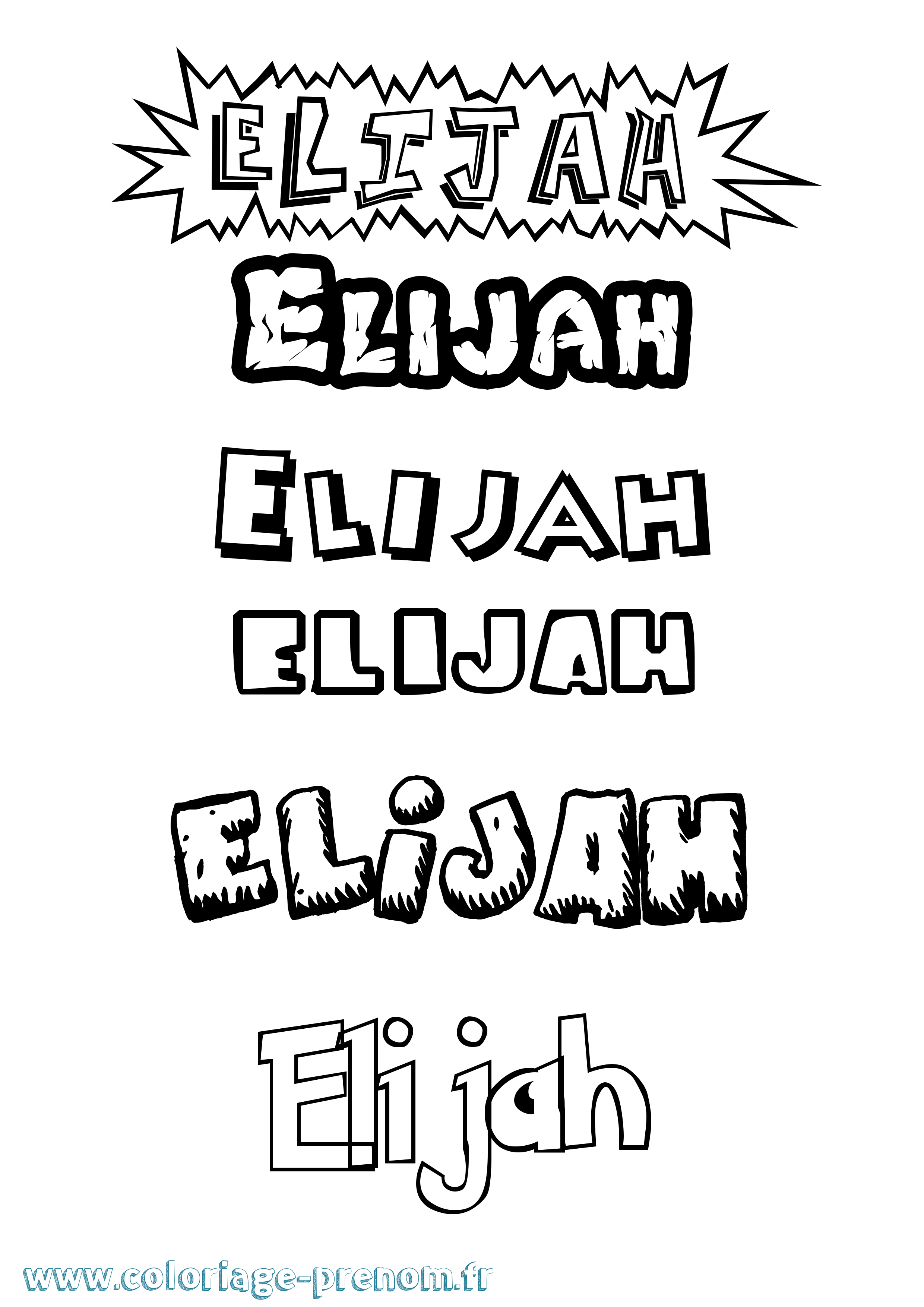 Coloriage Elijah Coloriage prénom Elijah