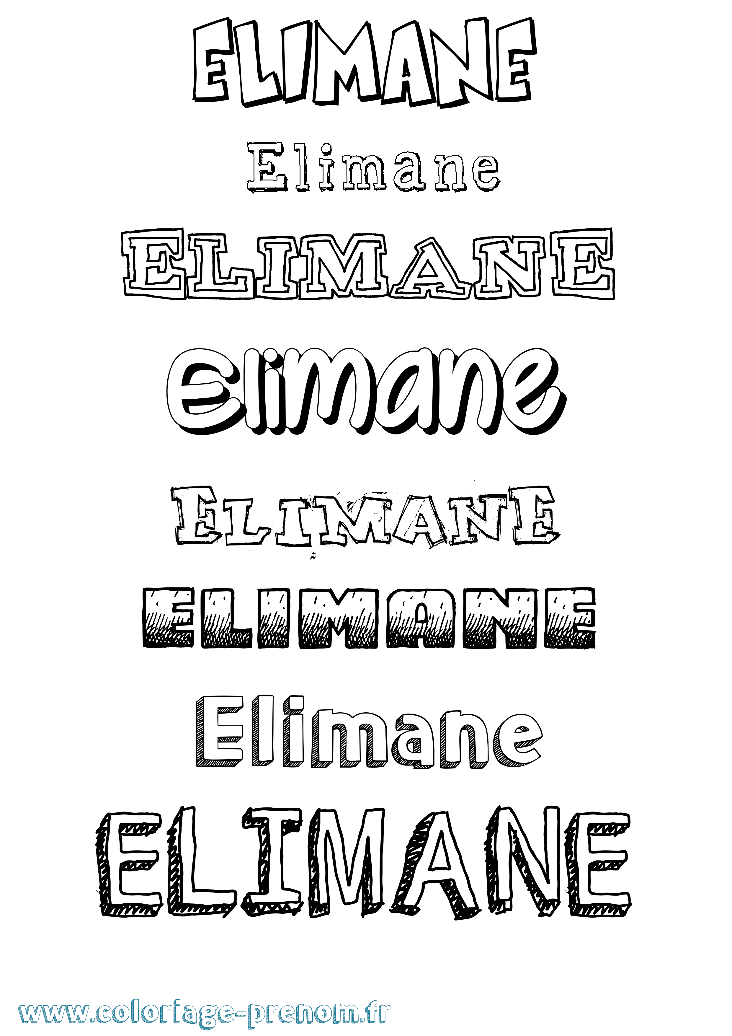 Coloriage prénom Elimane Dessiné