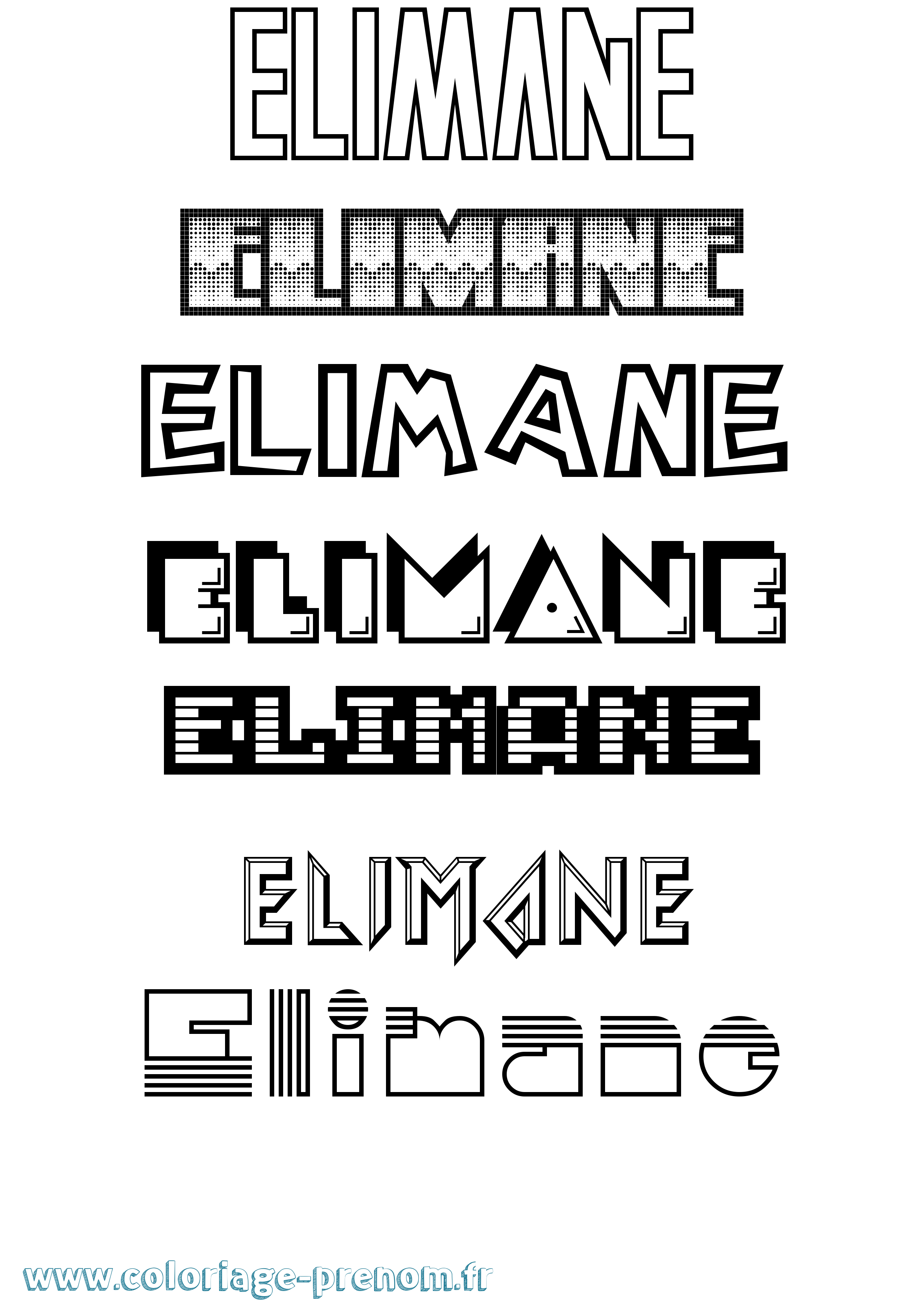 Coloriage Elimane Jeux Vidéos Coloriage prénom Elimane Jeux Vidéos