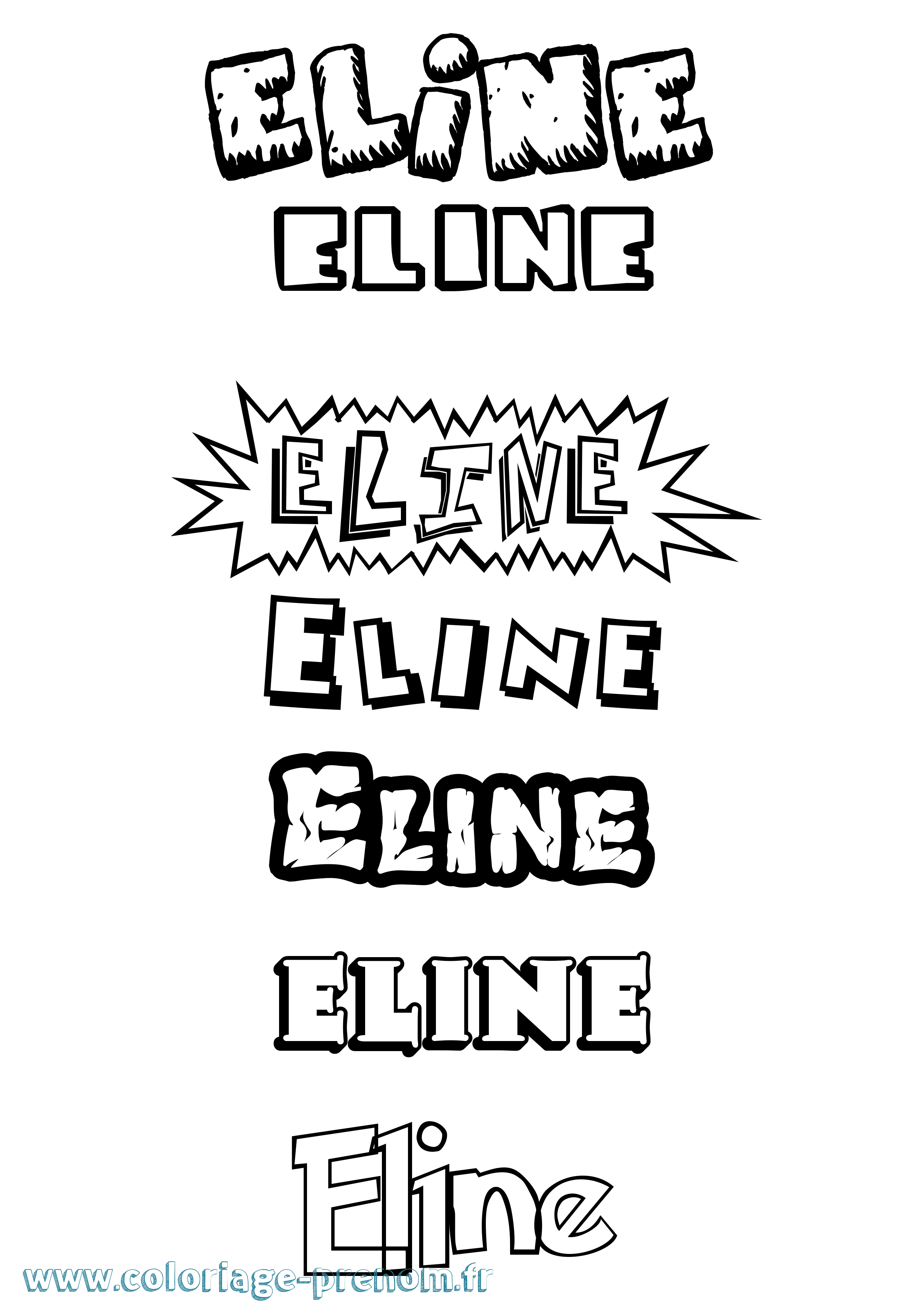 Coloriage prénom Eline Dessin Animé