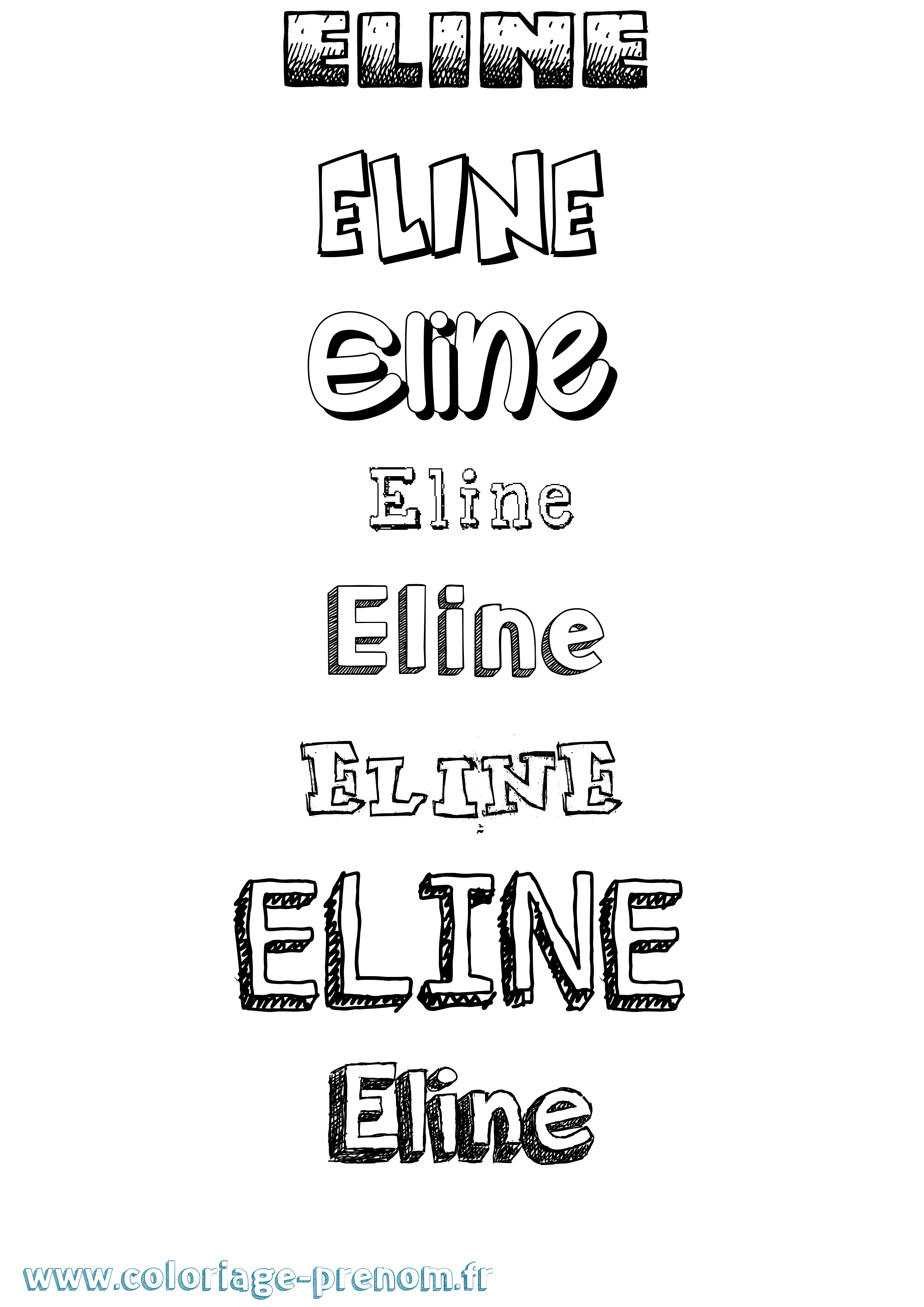 Coloriage prénom Eline Dessiné