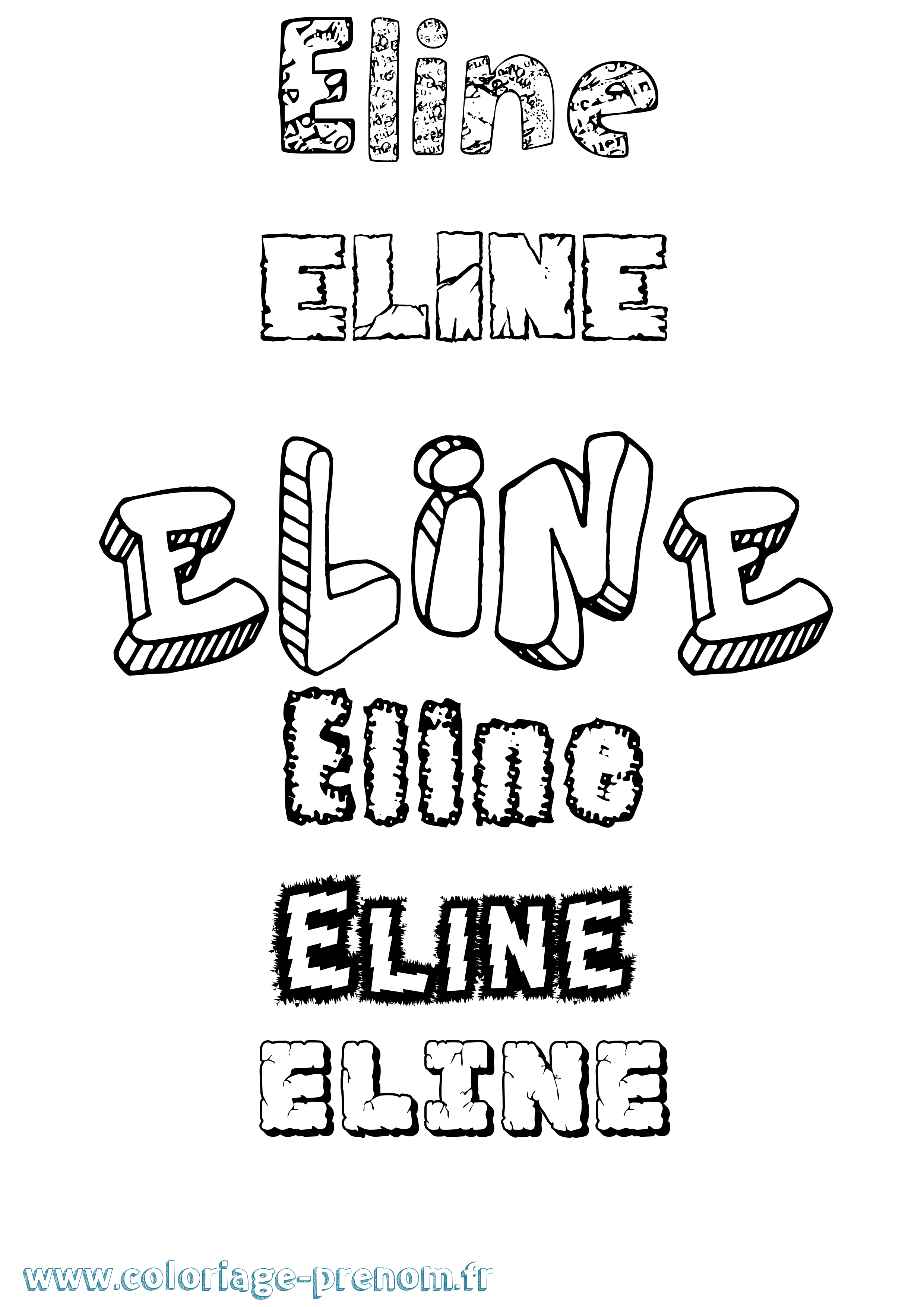 Coloriage prénom Eline