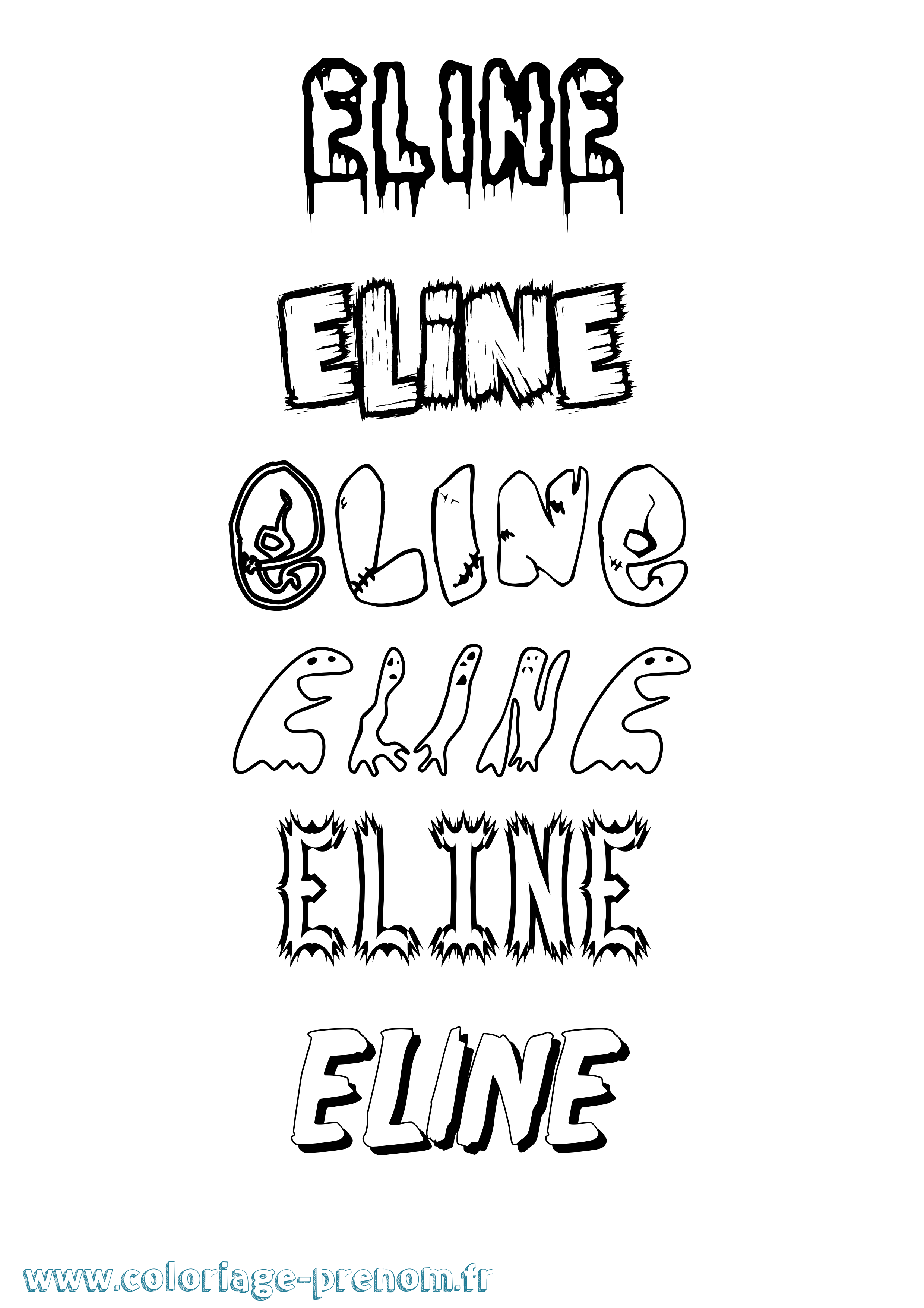 Coloriage prénom Eline Frisson