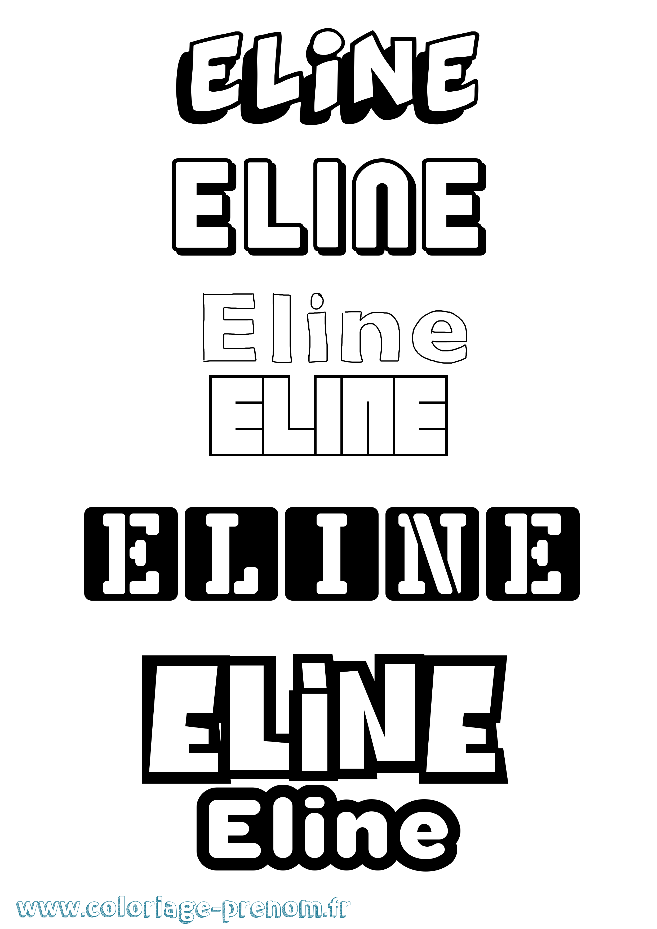 Coloriage prénom Eline Simple