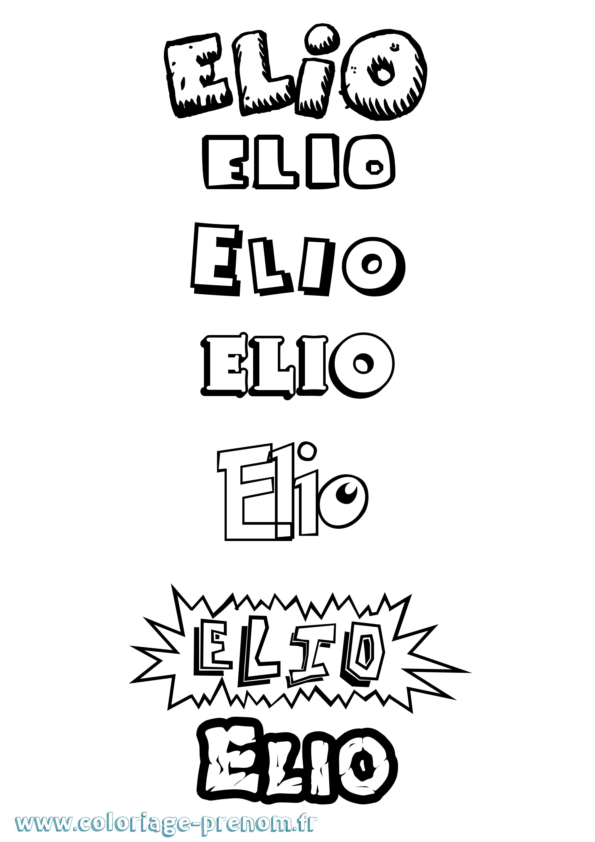 Coloriage Elio Dessin Animé Coloriage prénom Elio Dessin Animé