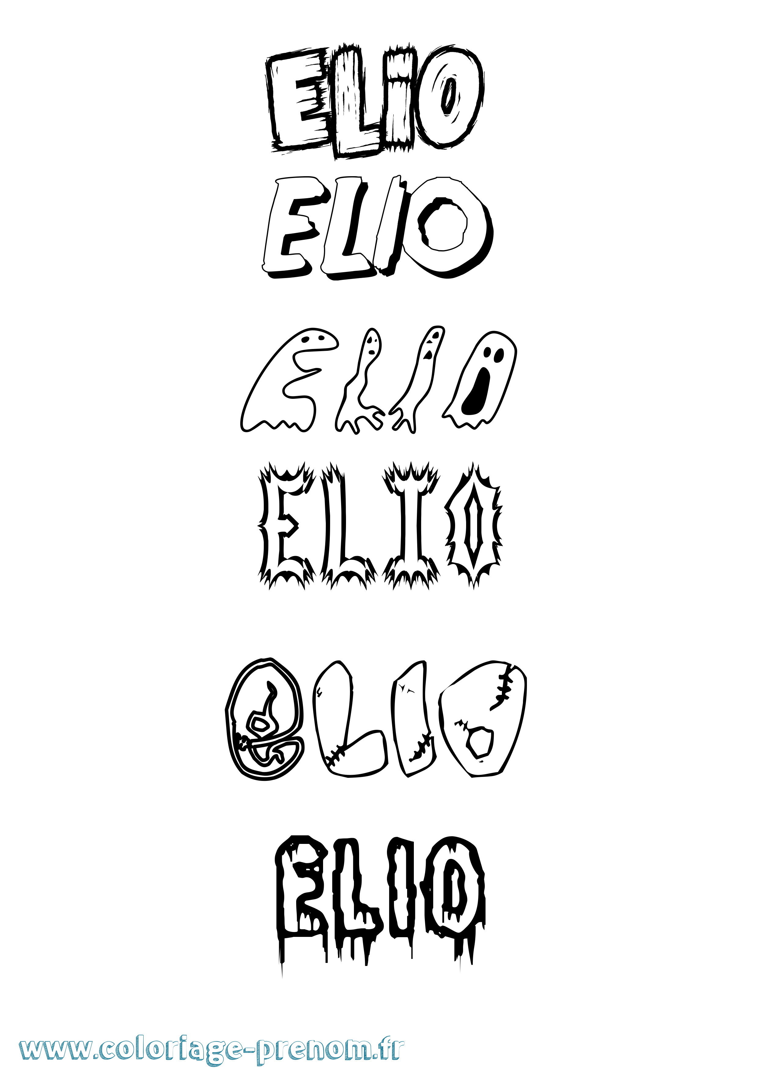 Coloriage prénom Elio
