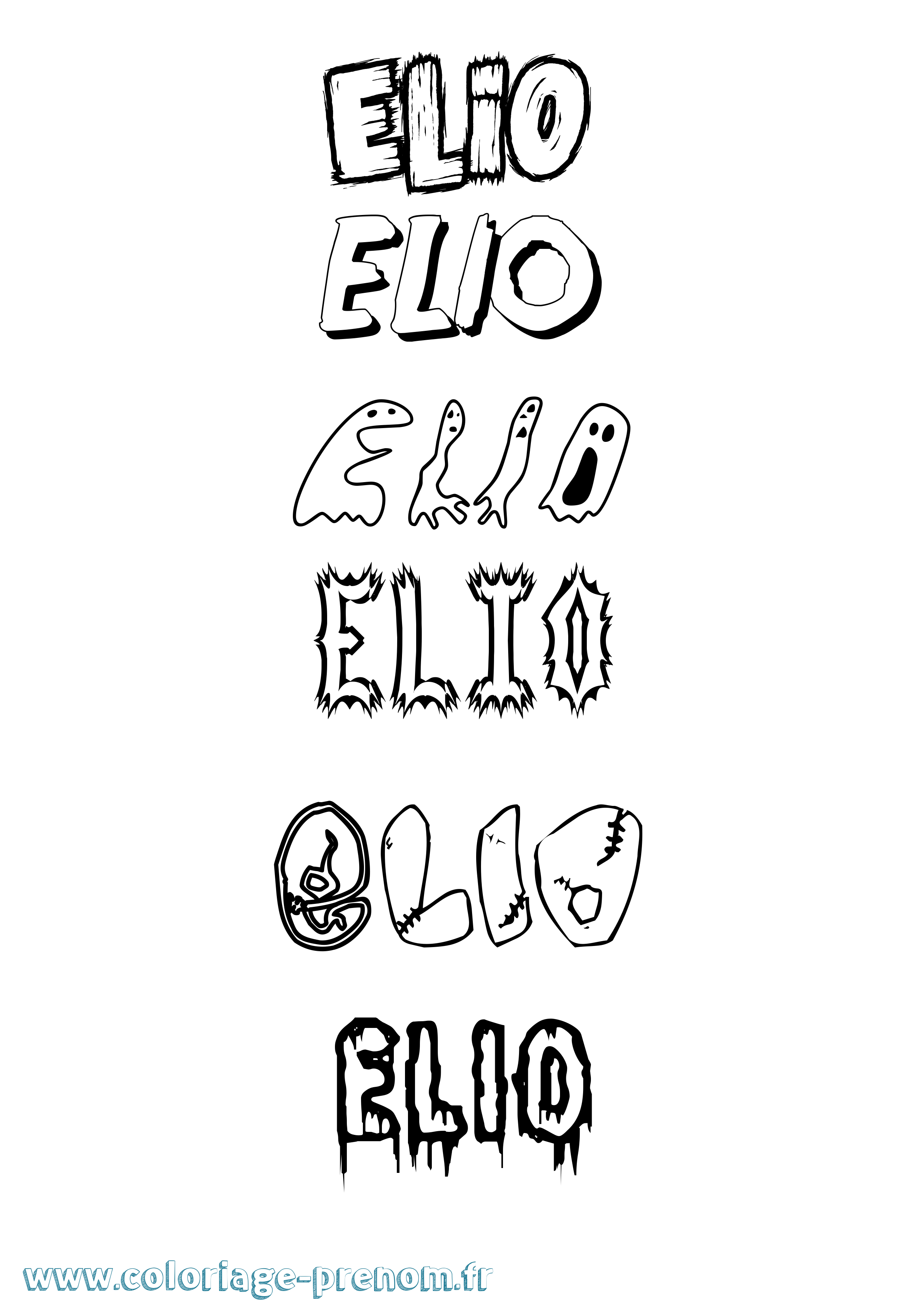 Coloriage Elio Frisson Coloriage prénom Elio Frisson