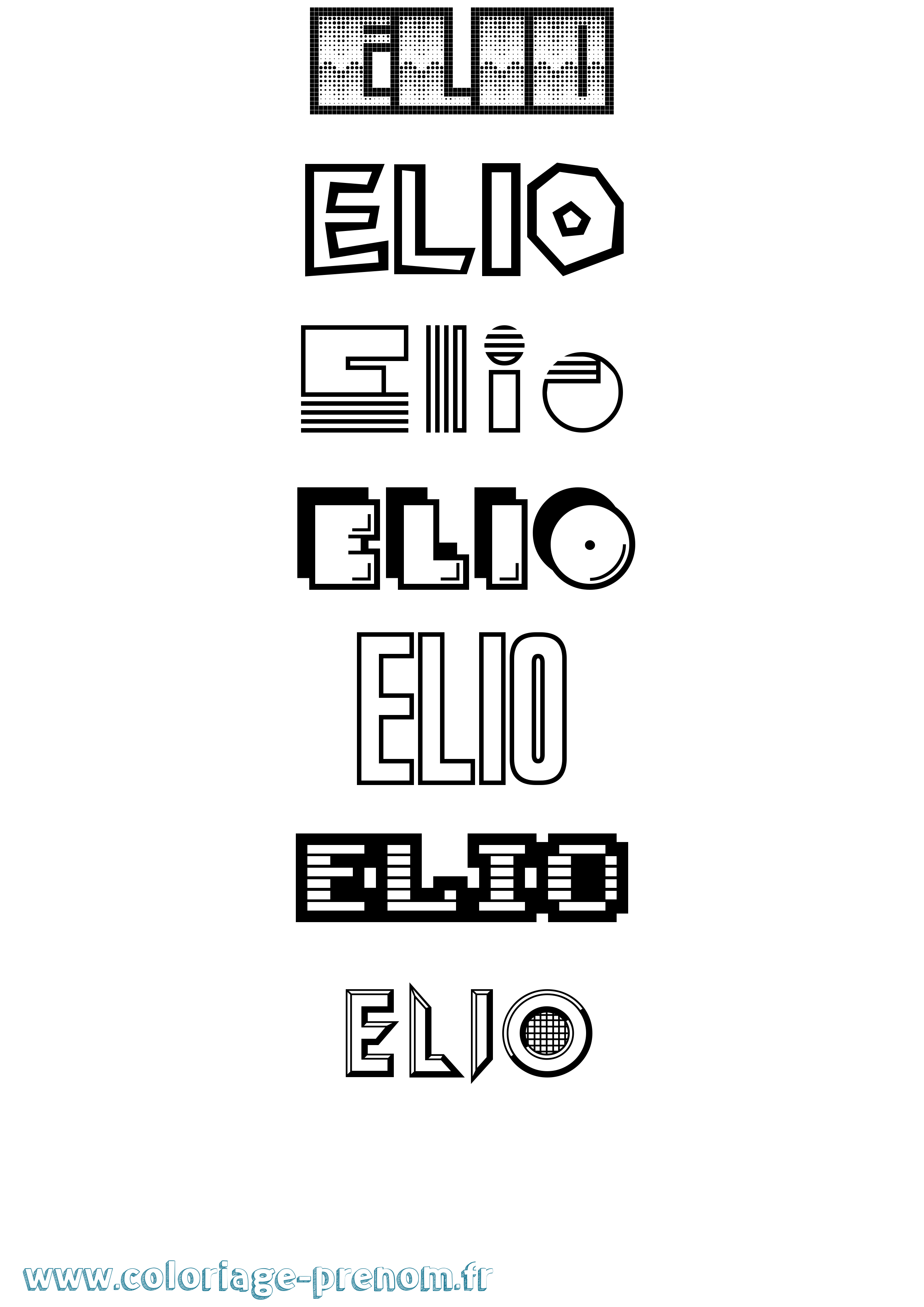 Coloriage Elio Jeux Vidéos Coloriage prénom Elio Jeux Vidéos