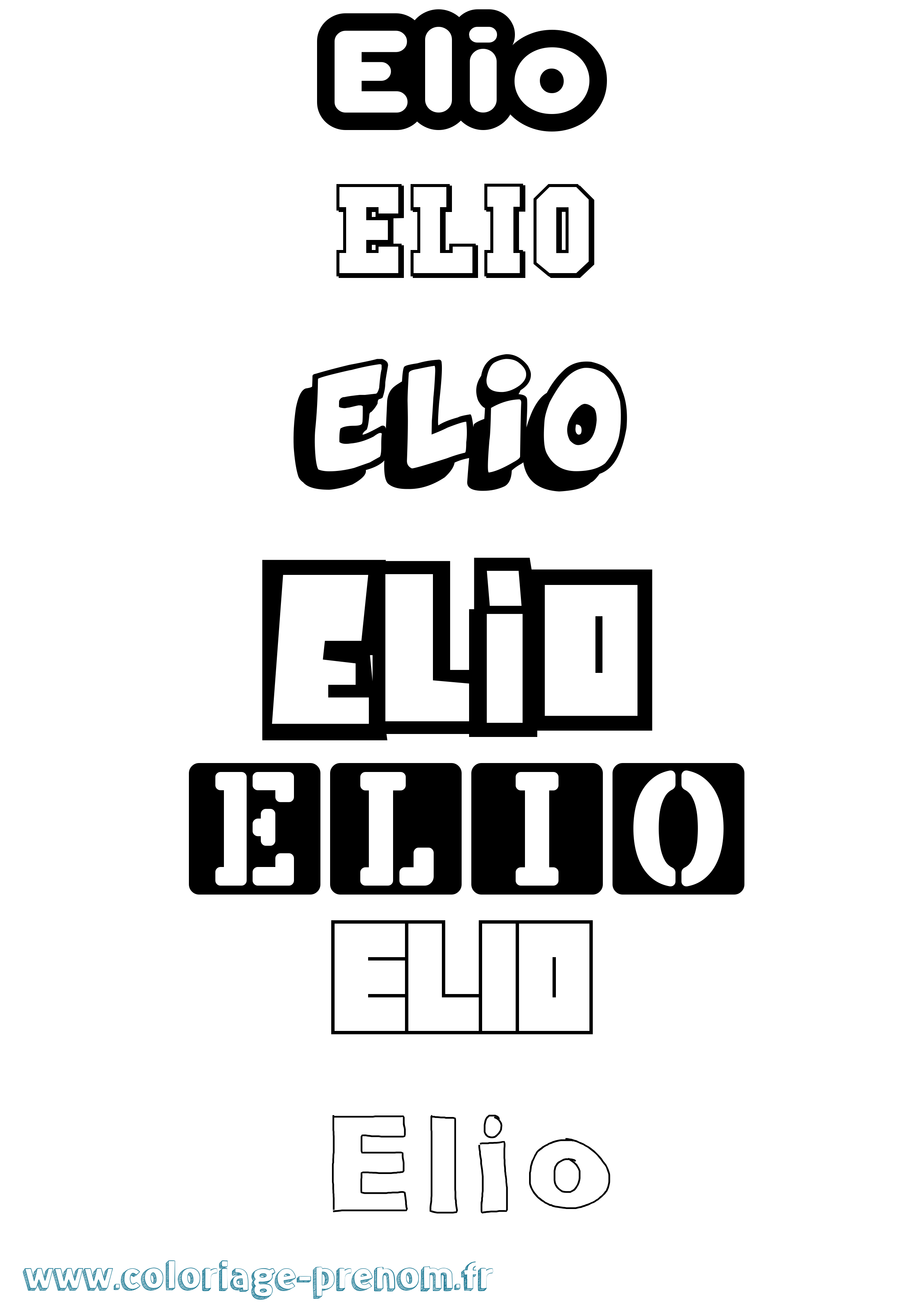Coloriage Elio Simple Coloriage prénom Elio Simple