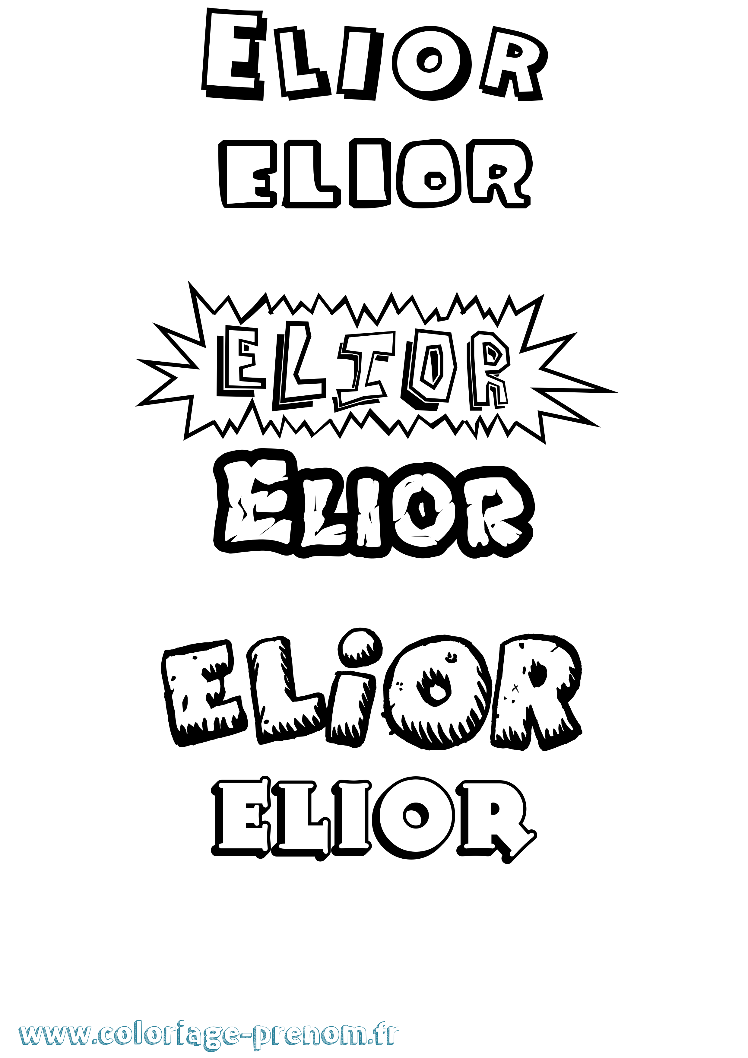 Coloriage Elior Coloriage prénom Elior