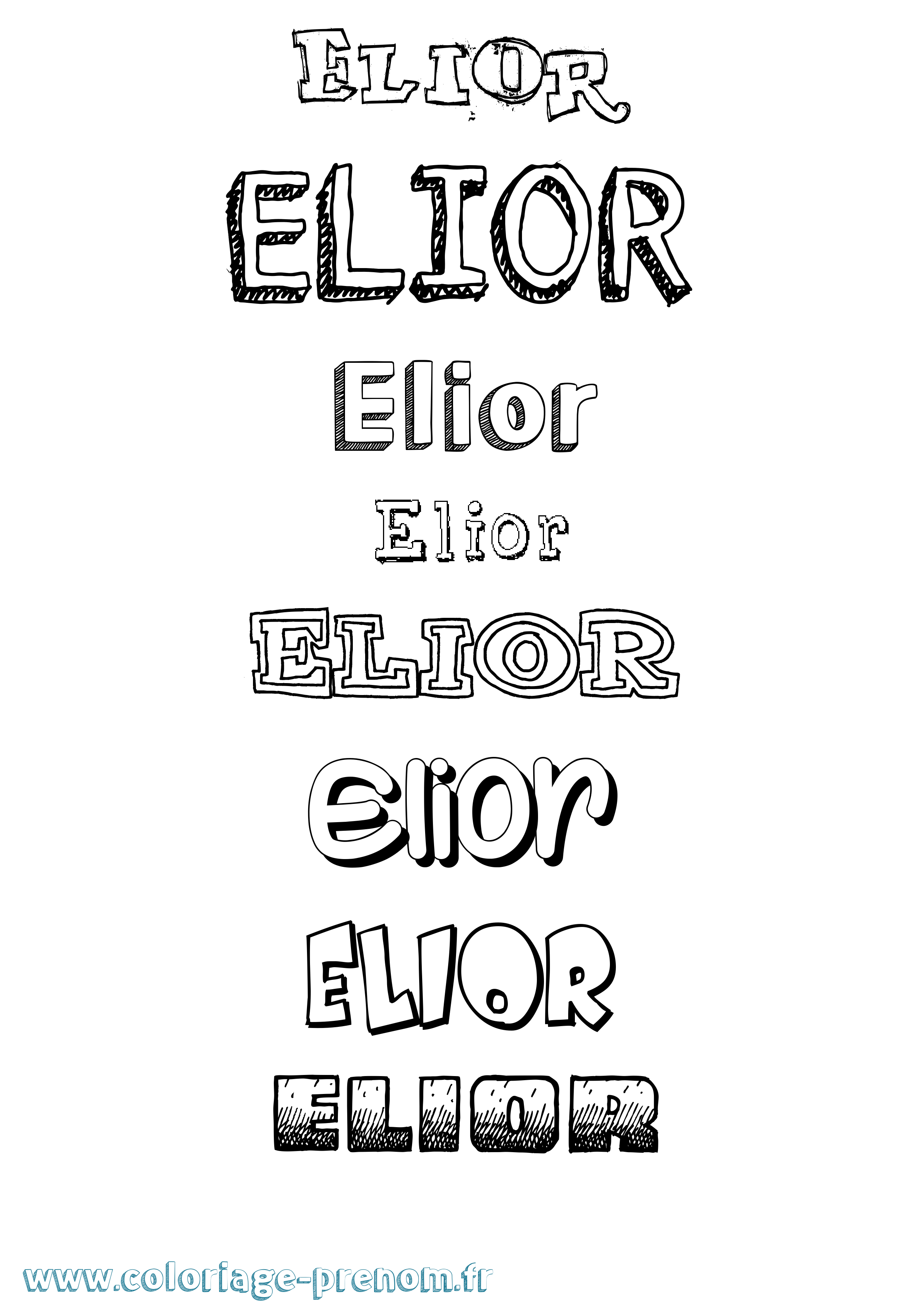 Coloriage Elior Coloriage prénom Elior