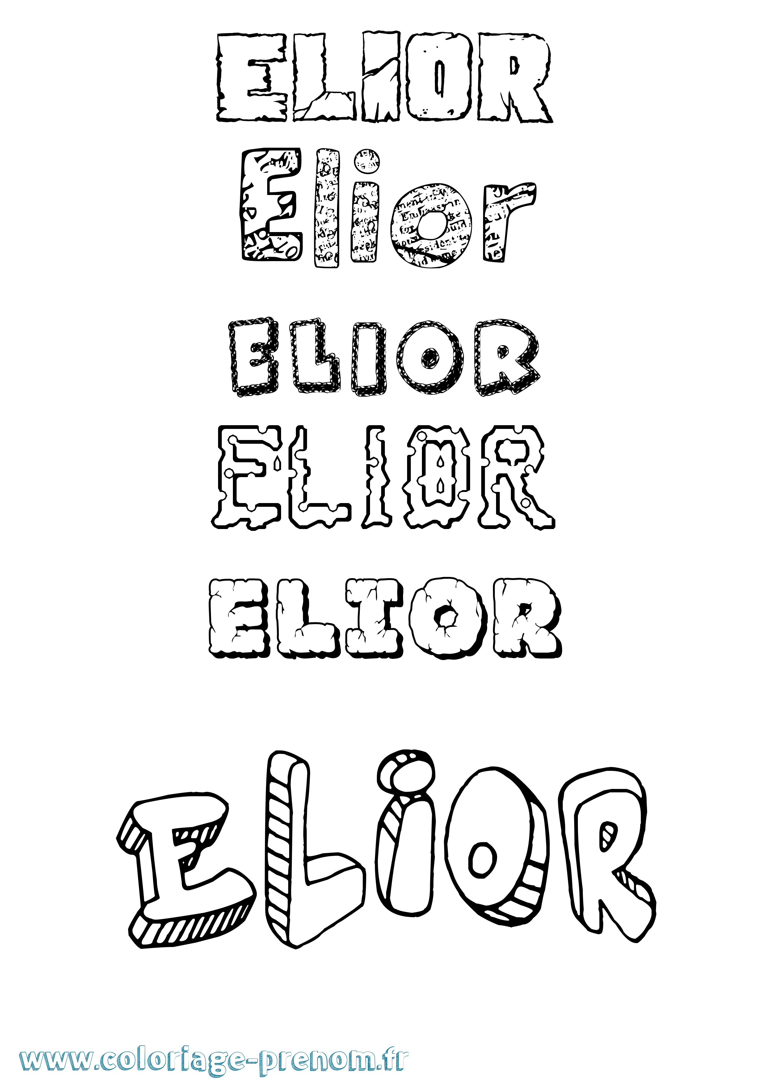 Coloriage prénom Elior