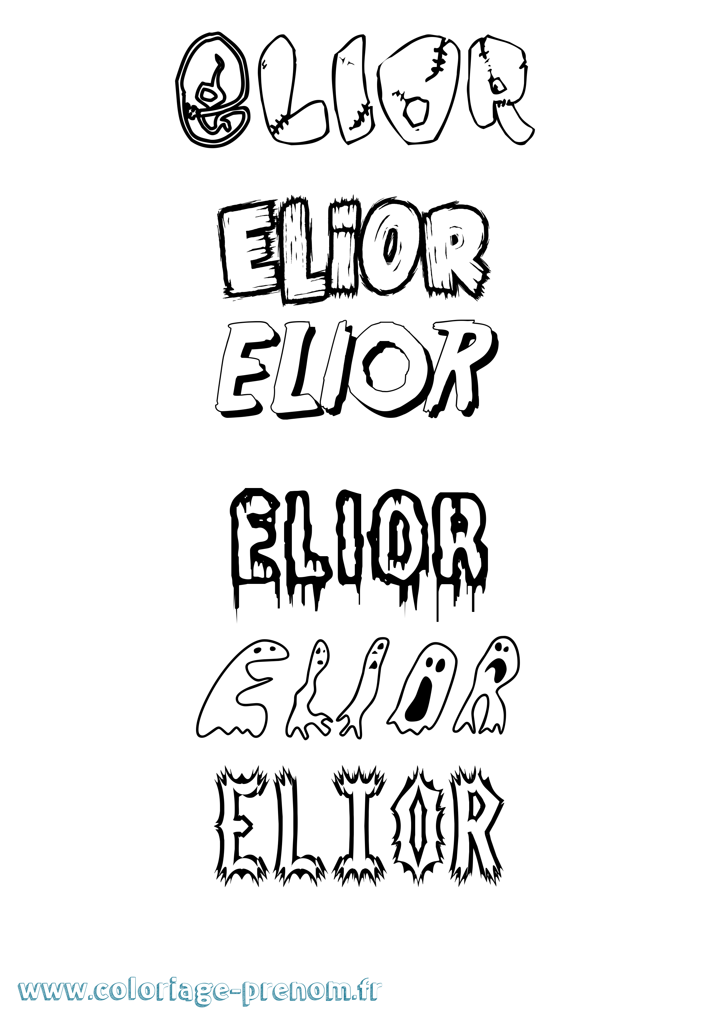 Coloriage prénom Elior Frisson