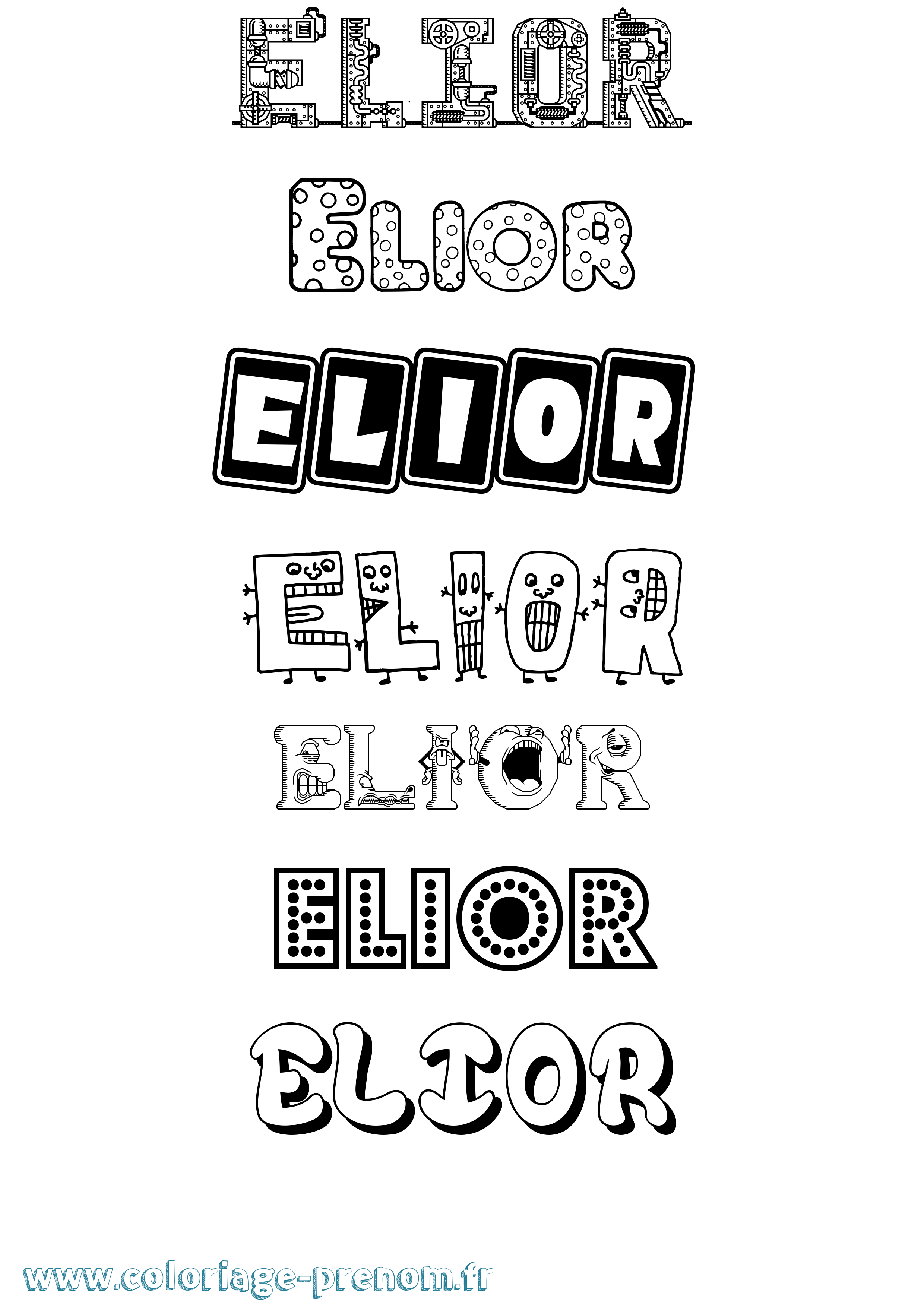 Coloriage Elior Coloriage prénom Elior