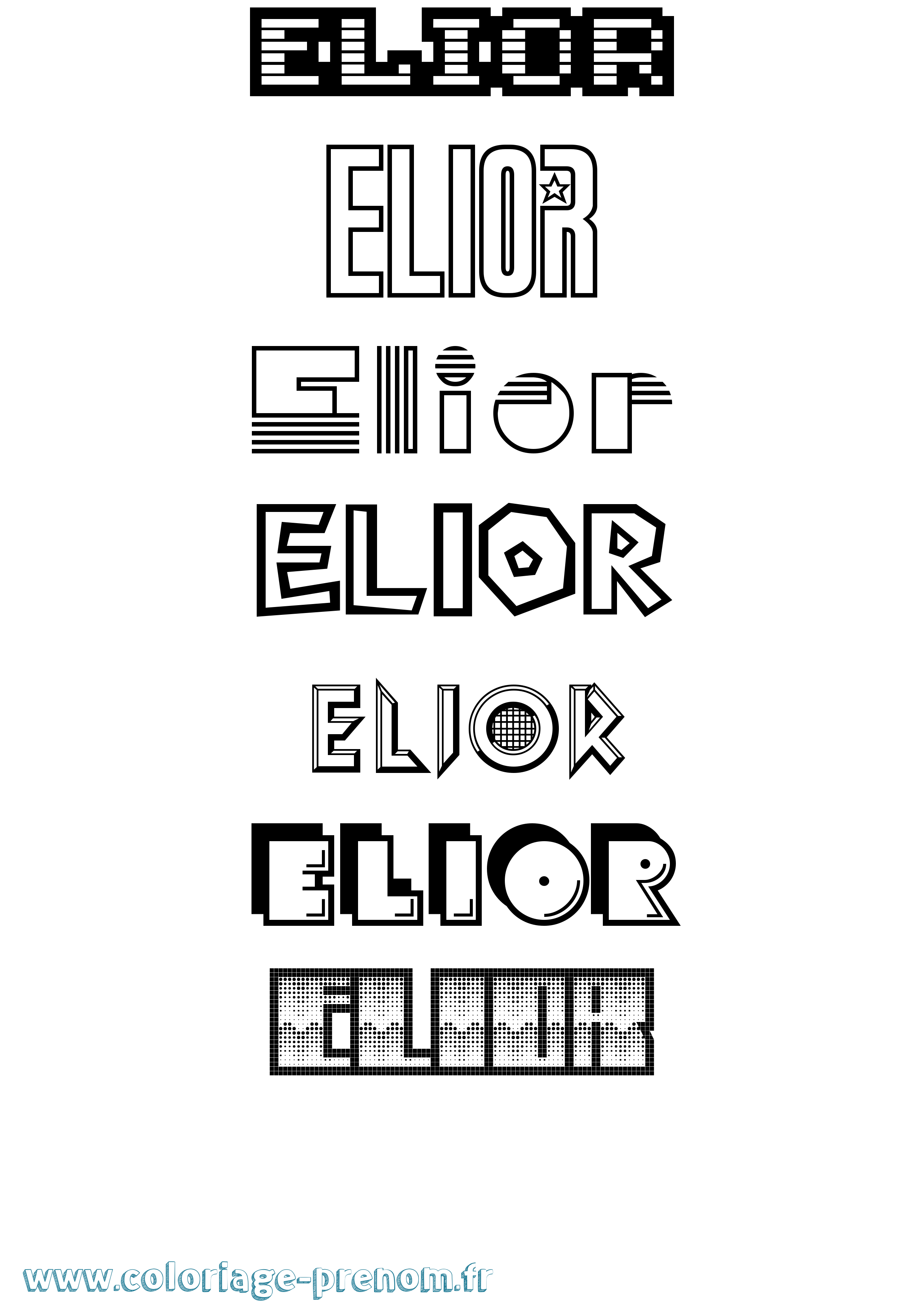 Coloriage prénom Elior