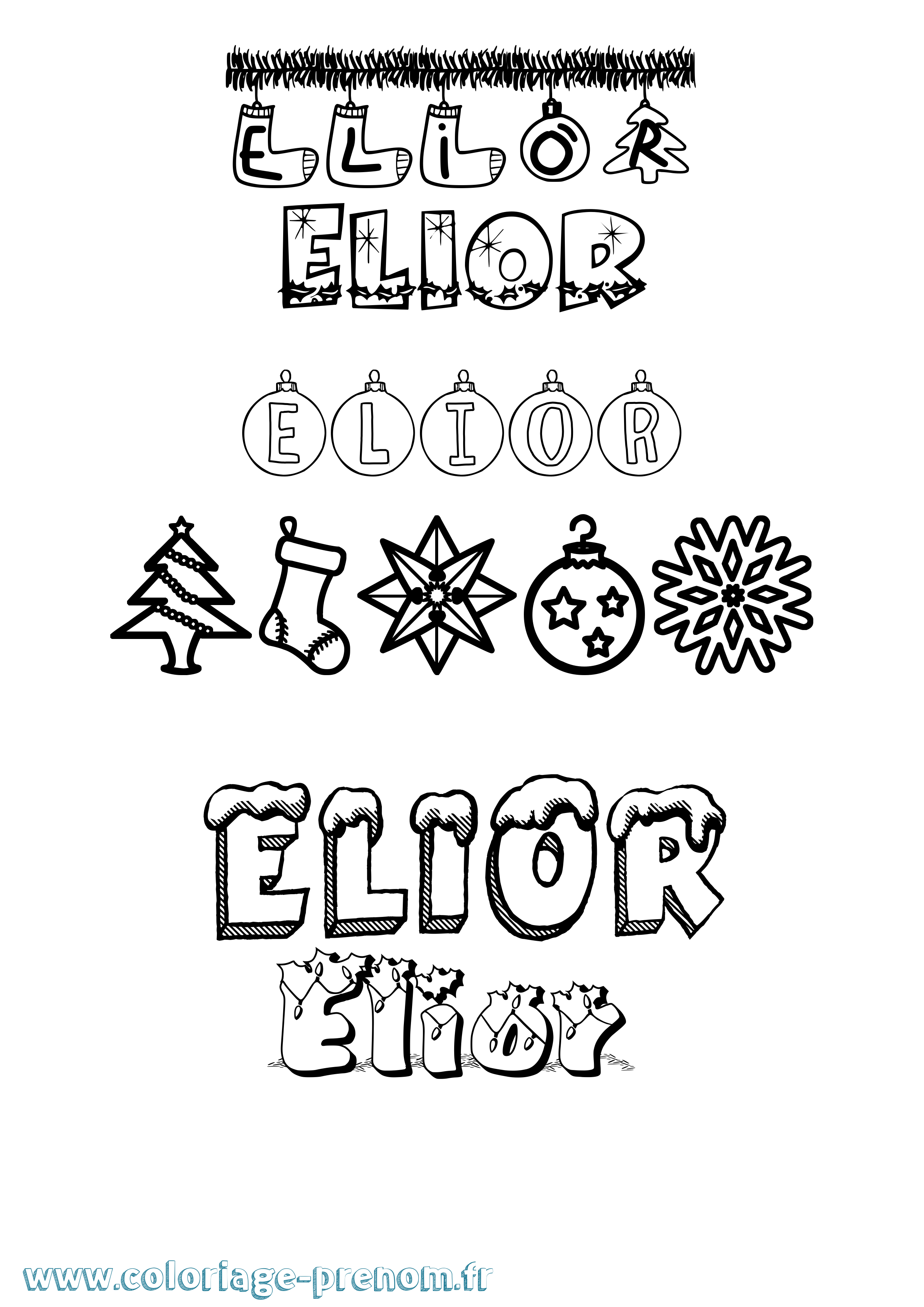 Coloriage Elior Coloriage prénom Elior
