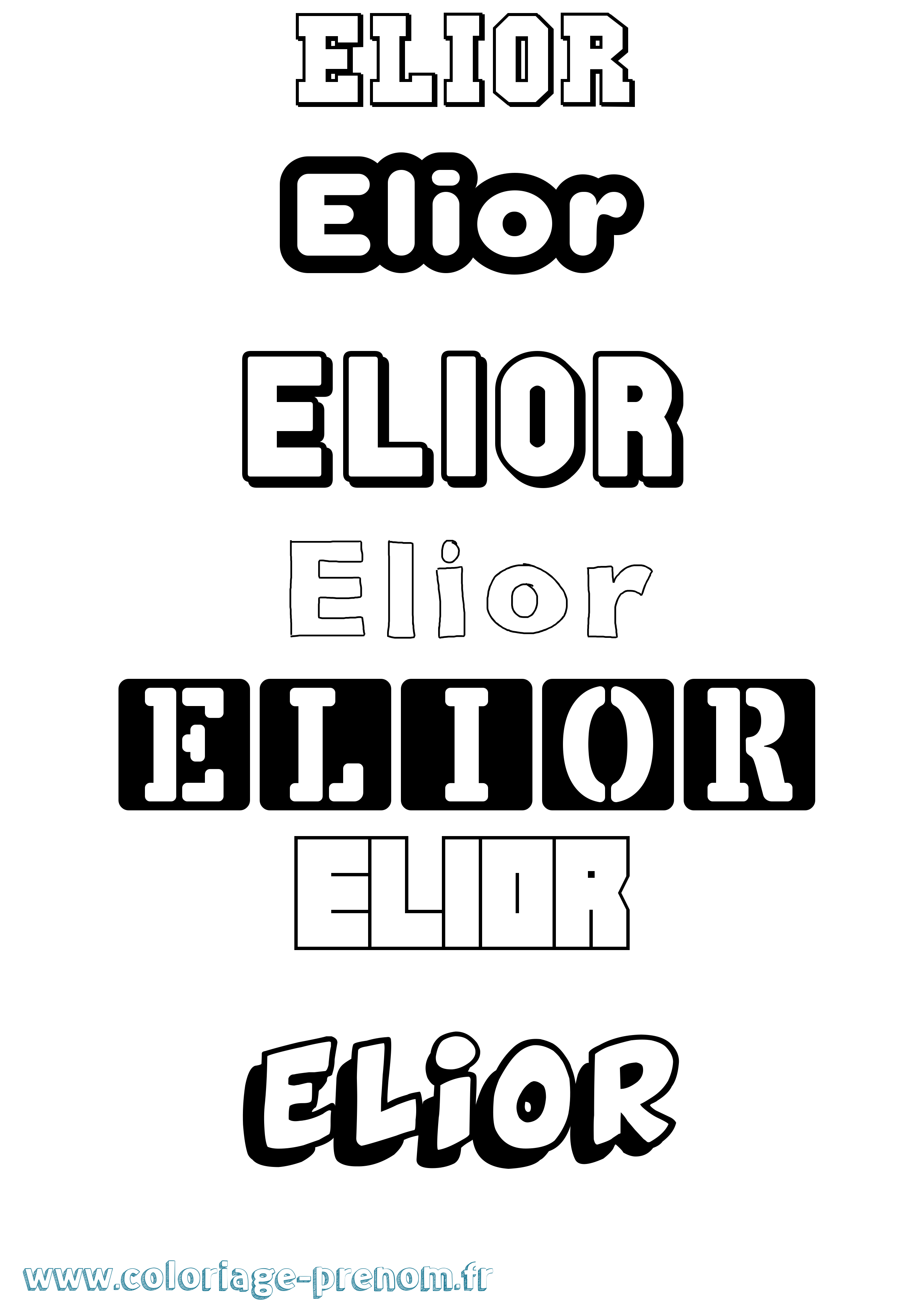 Coloriage prénom Elior Simple