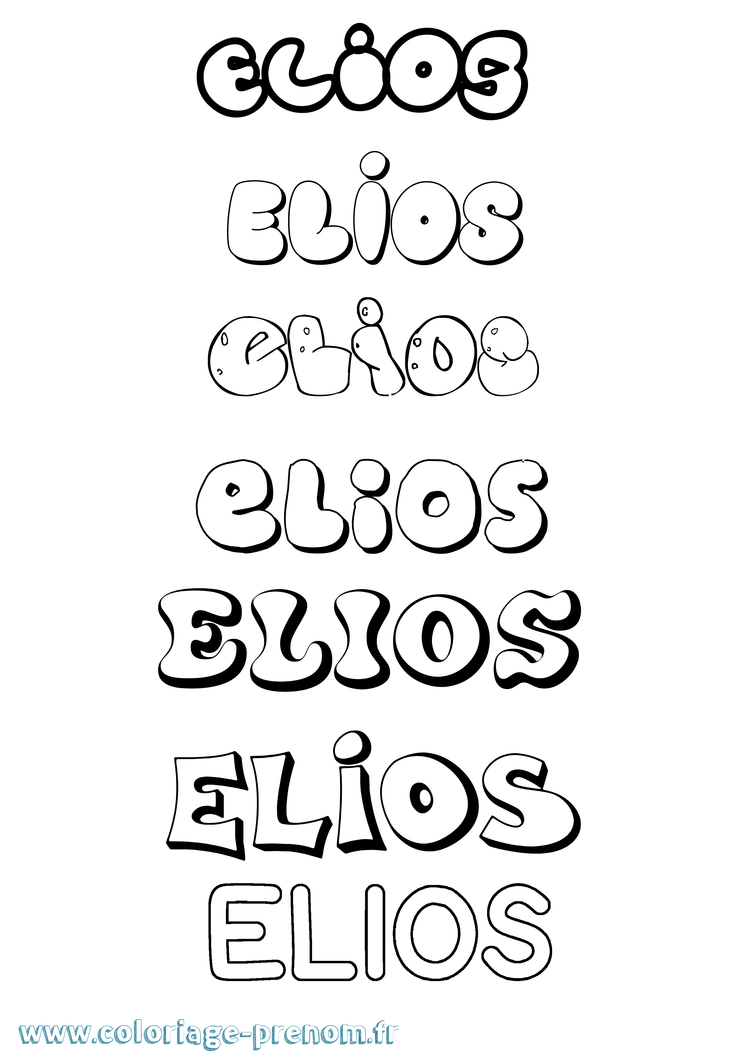 Coloriage Elios Bubble Coloriage prénom Elios Bubble