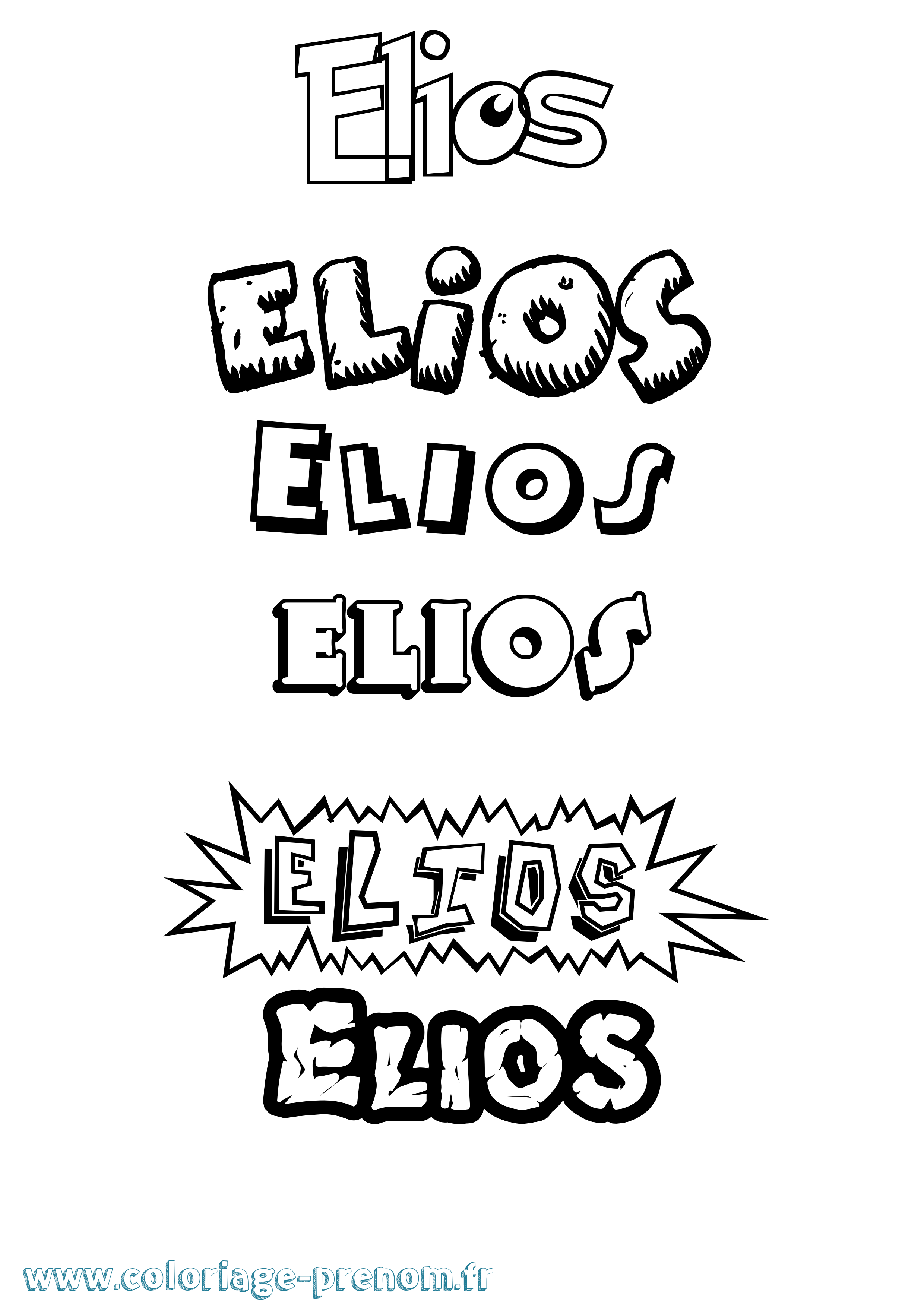Coloriage Elios Dessin Animé Coloriage prénom Elios Dessin Animé