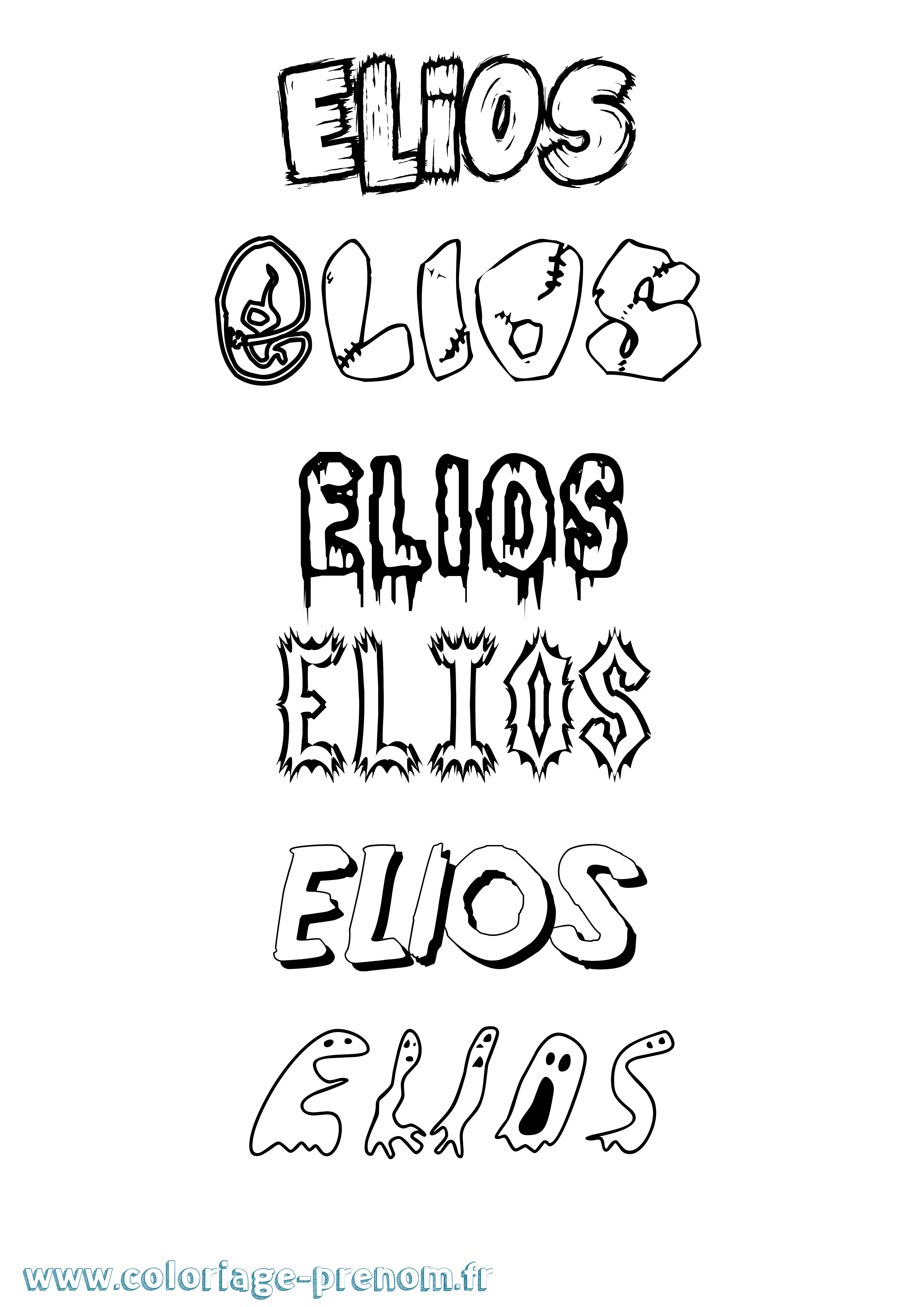 Coloriage Elios Frisson Coloriage prénom Elios Frisson