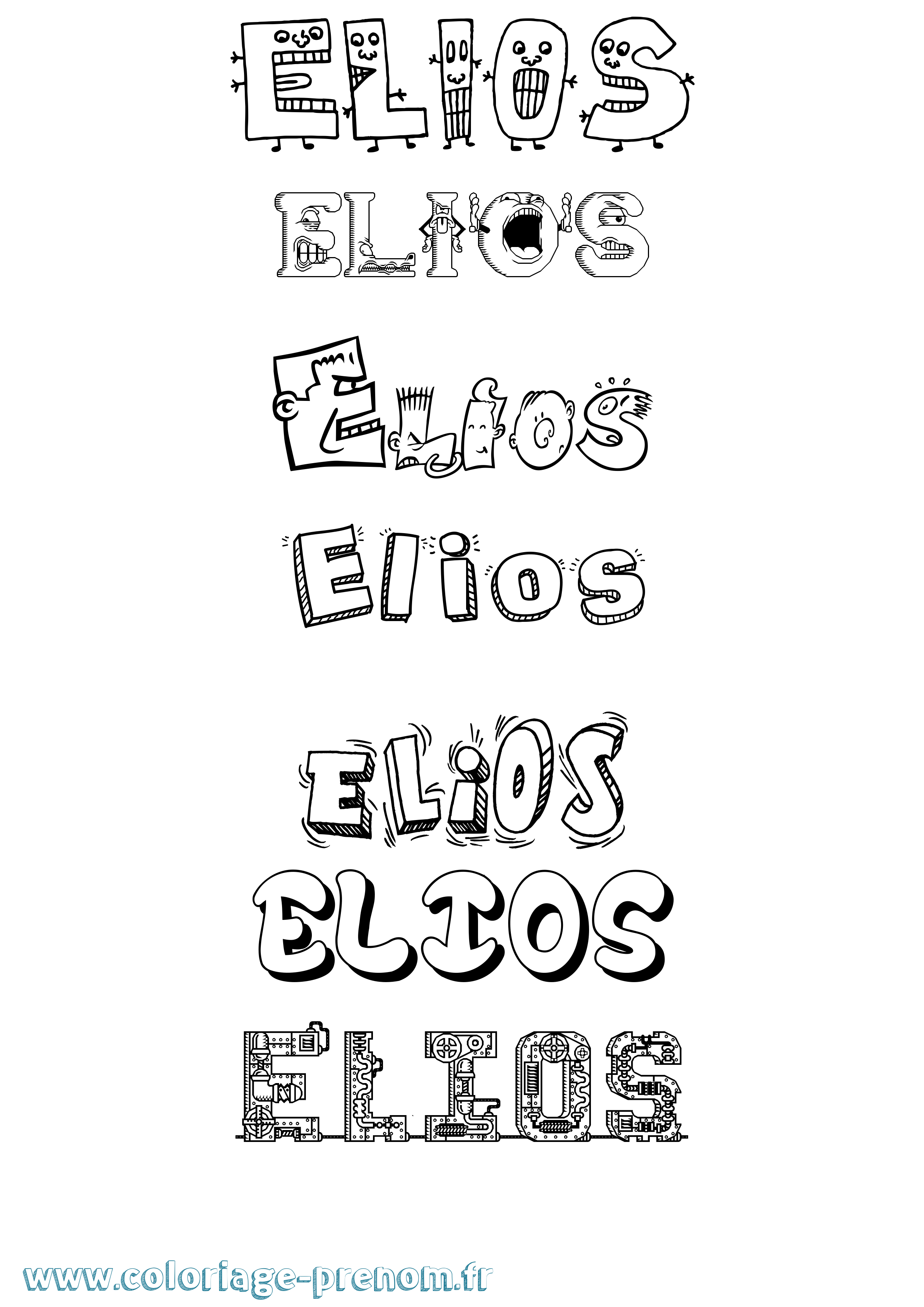 Coloriage Elios Fun Coloriage prénom Elios Fun