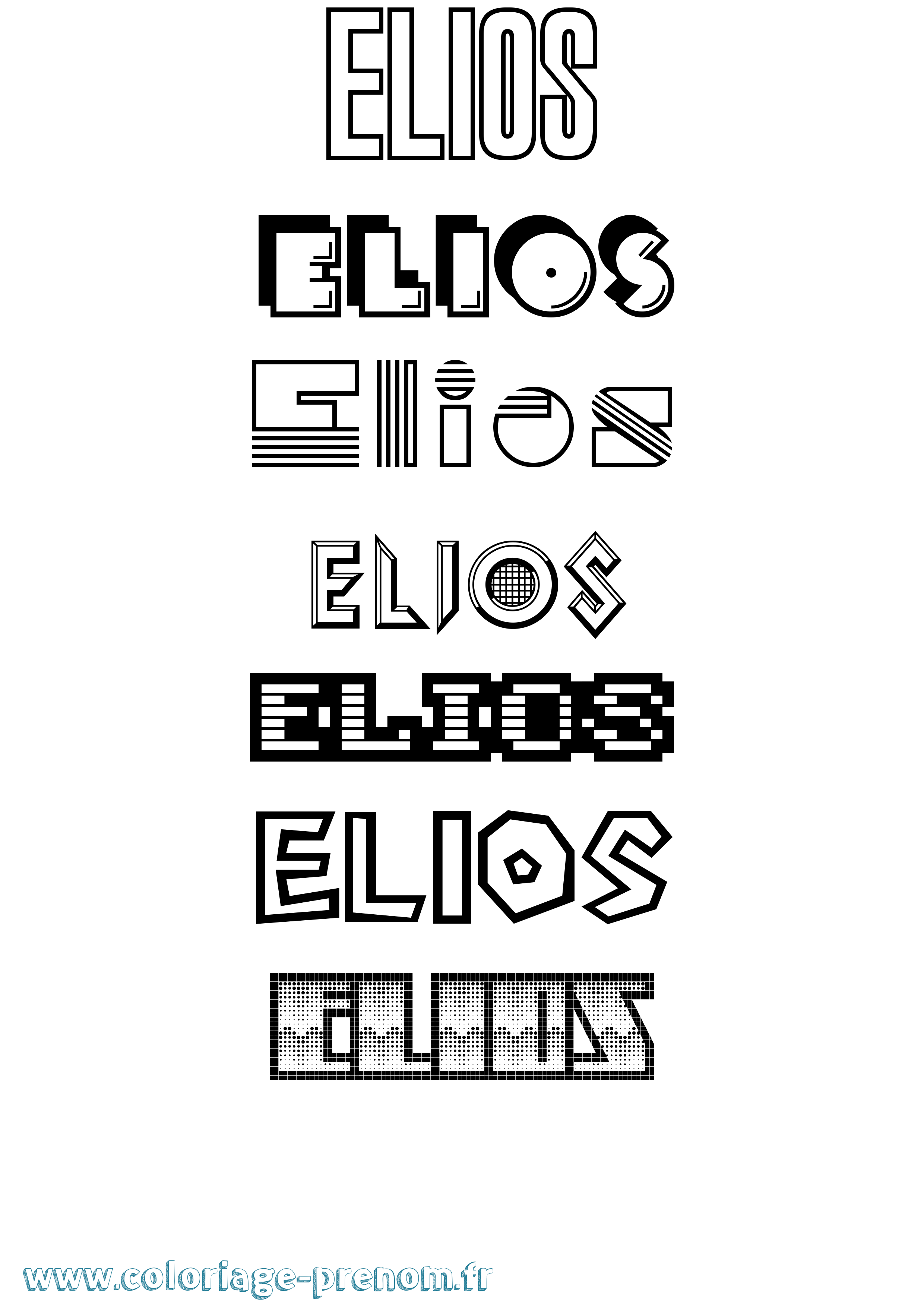 Coloriage Elios Jeux Vidéos Coloriage prénom Elios Jeux Vidéos