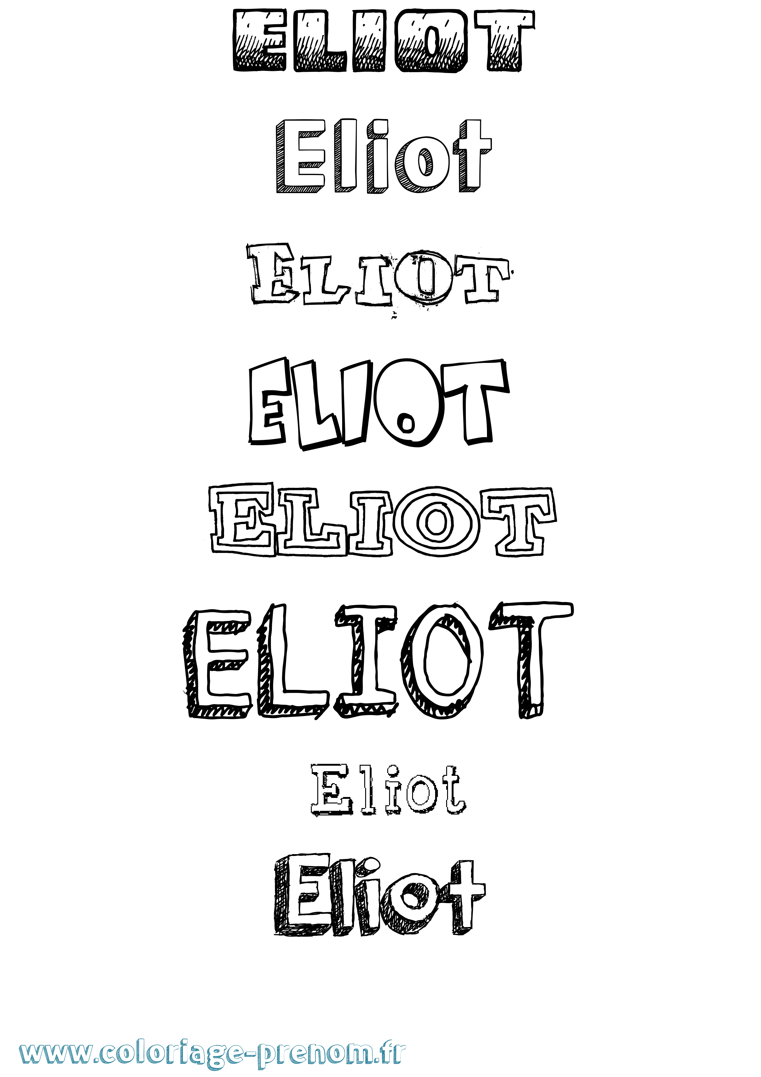 Coloriage prénom Eliot Dessiné