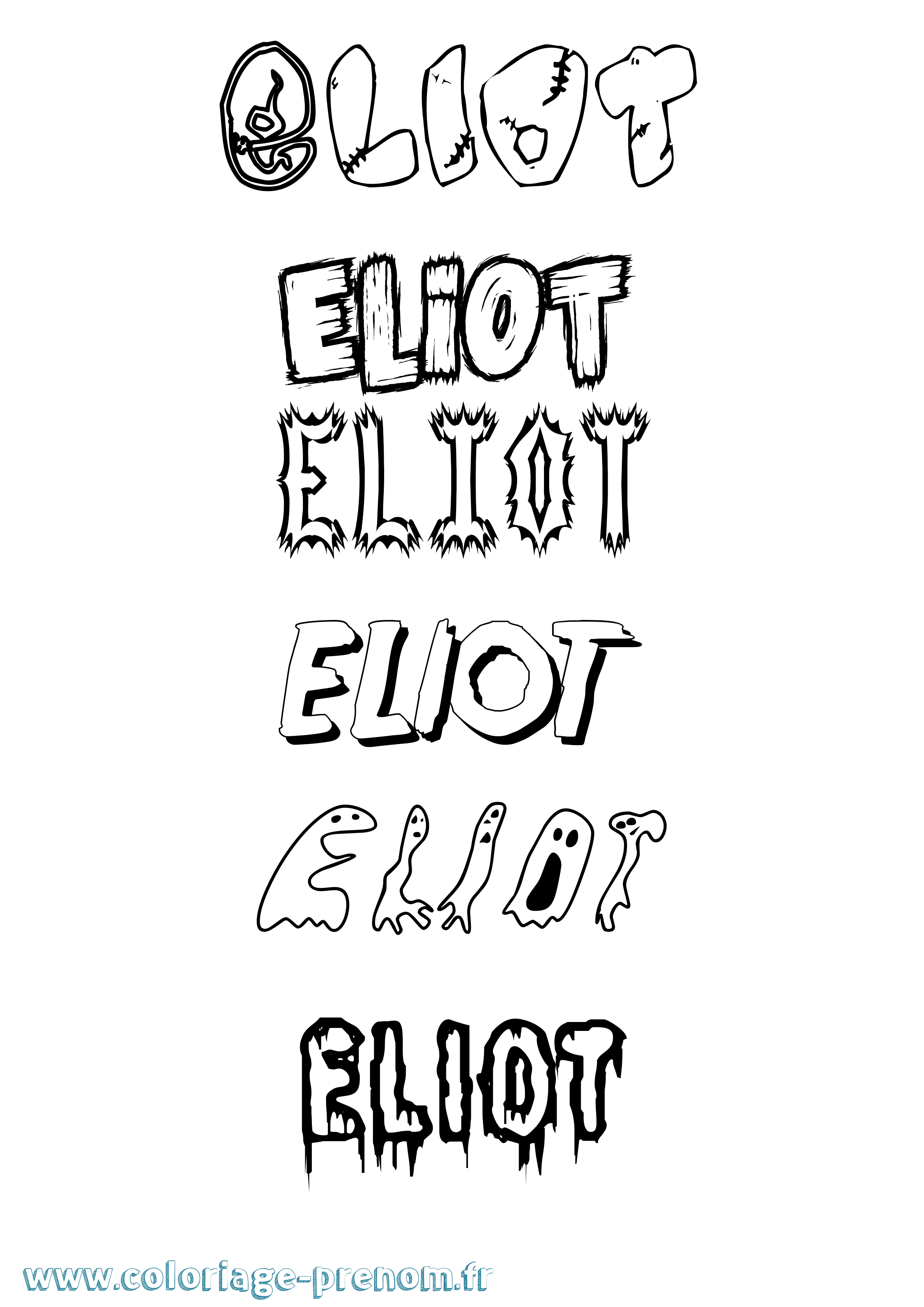 Coloriage prénom Eliot Frisson